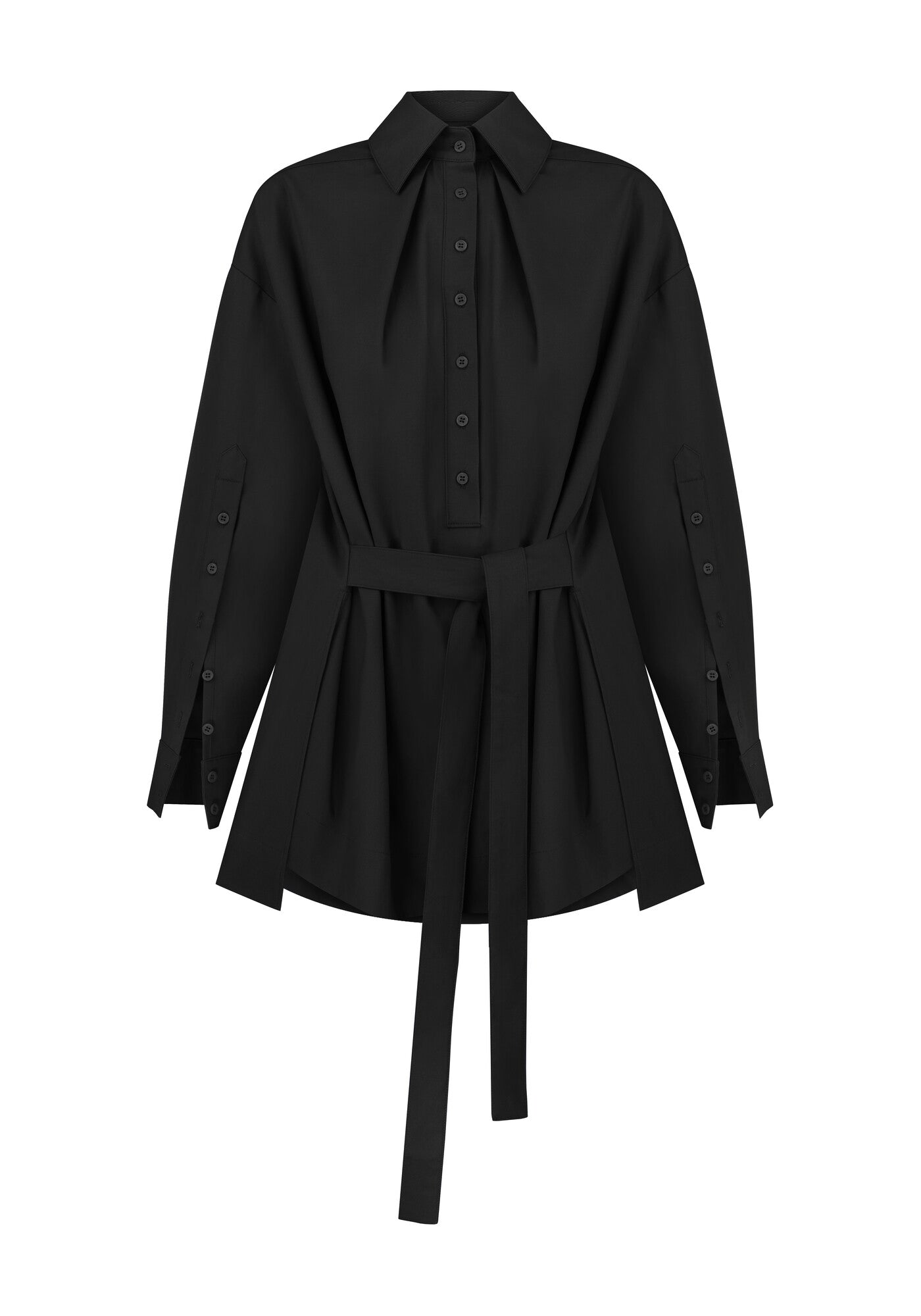 Black mini dress-shirt