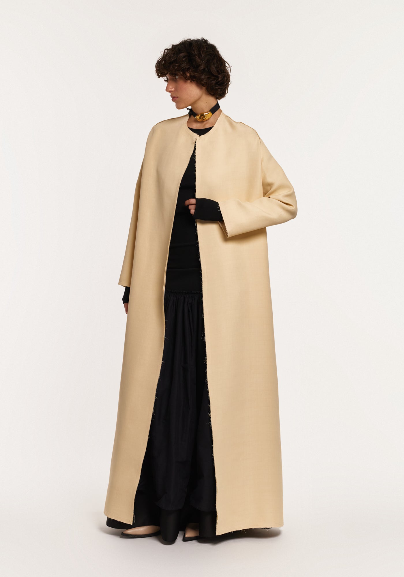 Silk trimmed coat