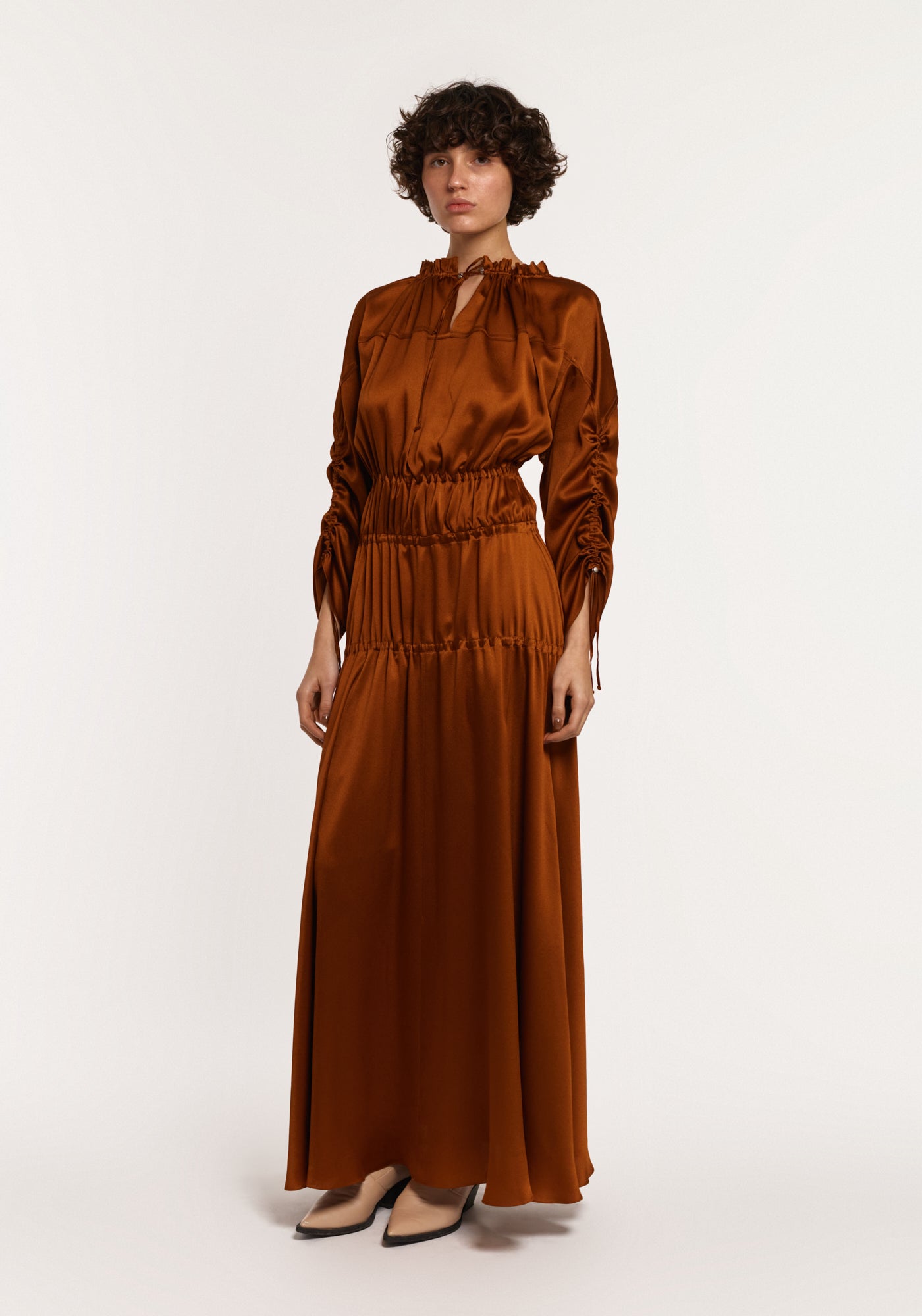 Silk ochre dress