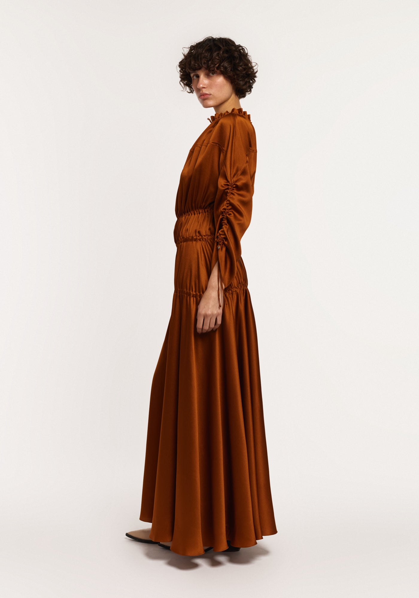 Silk ochre dress