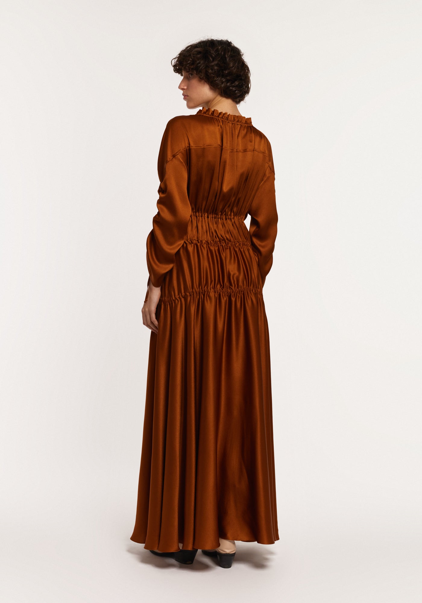 Silk ochre dress