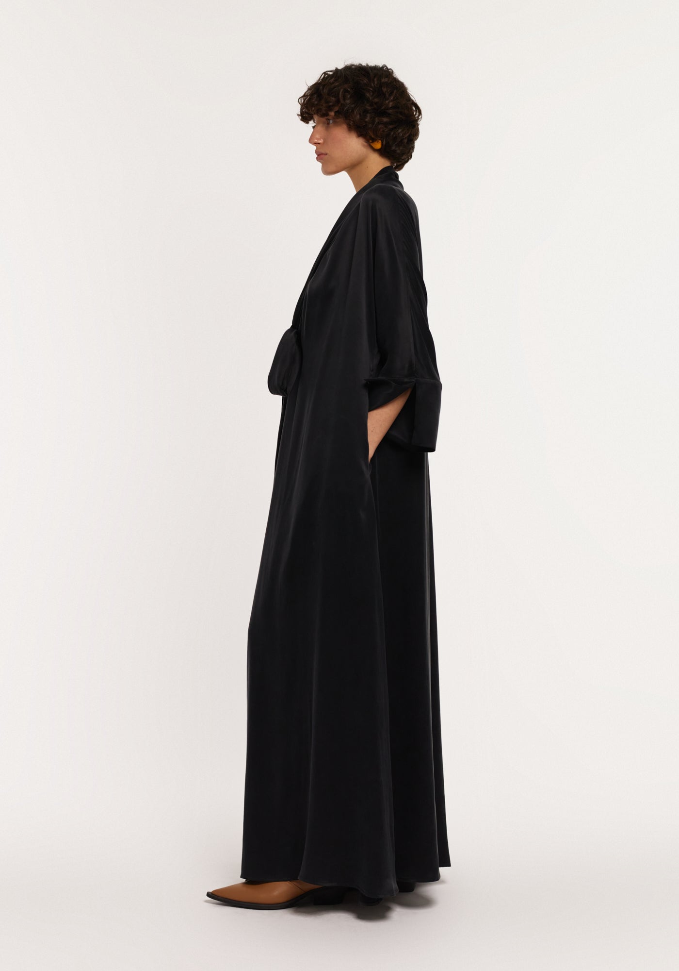 Twisted knot black oversized dress