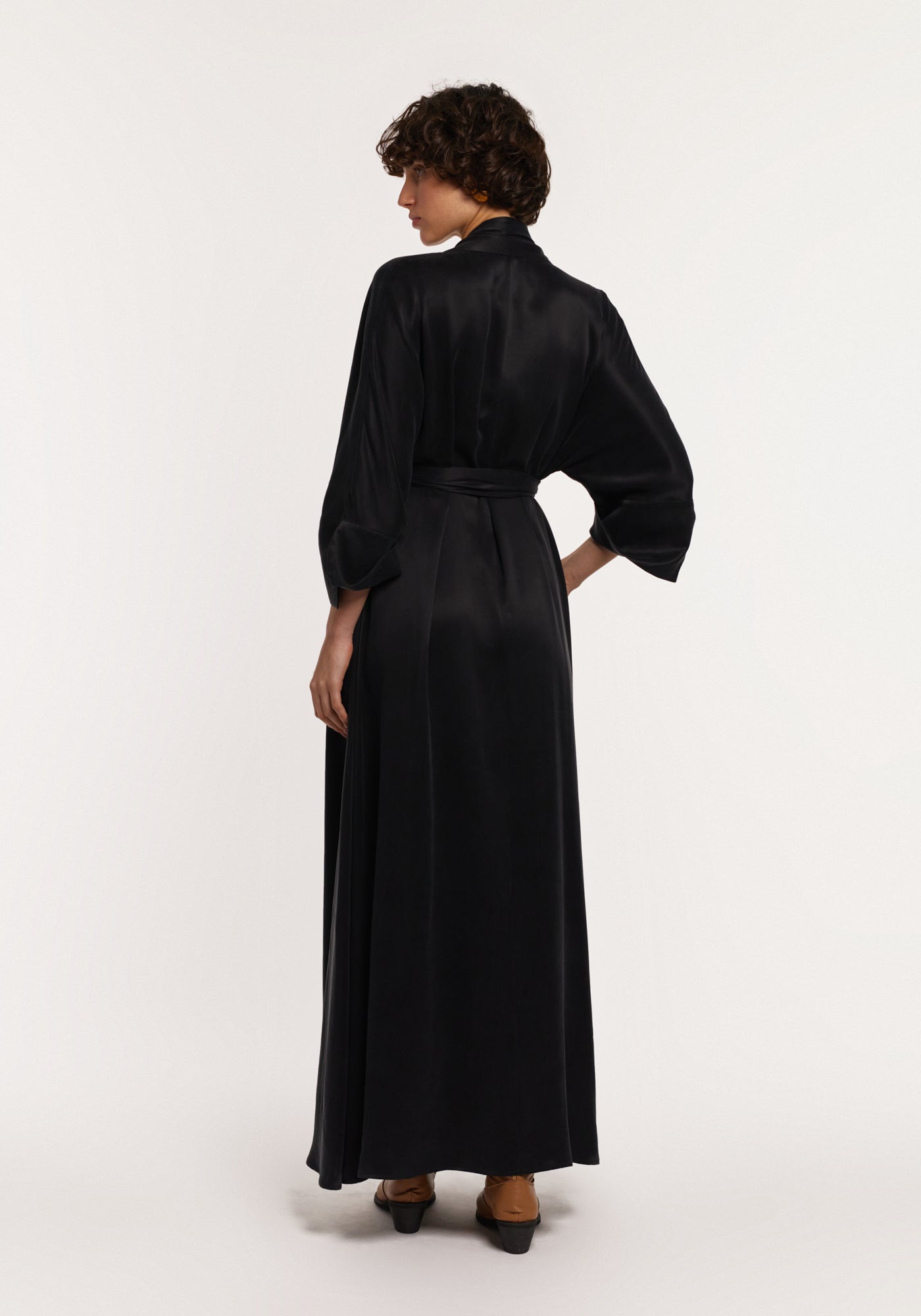 Twisted knot black oversized dress