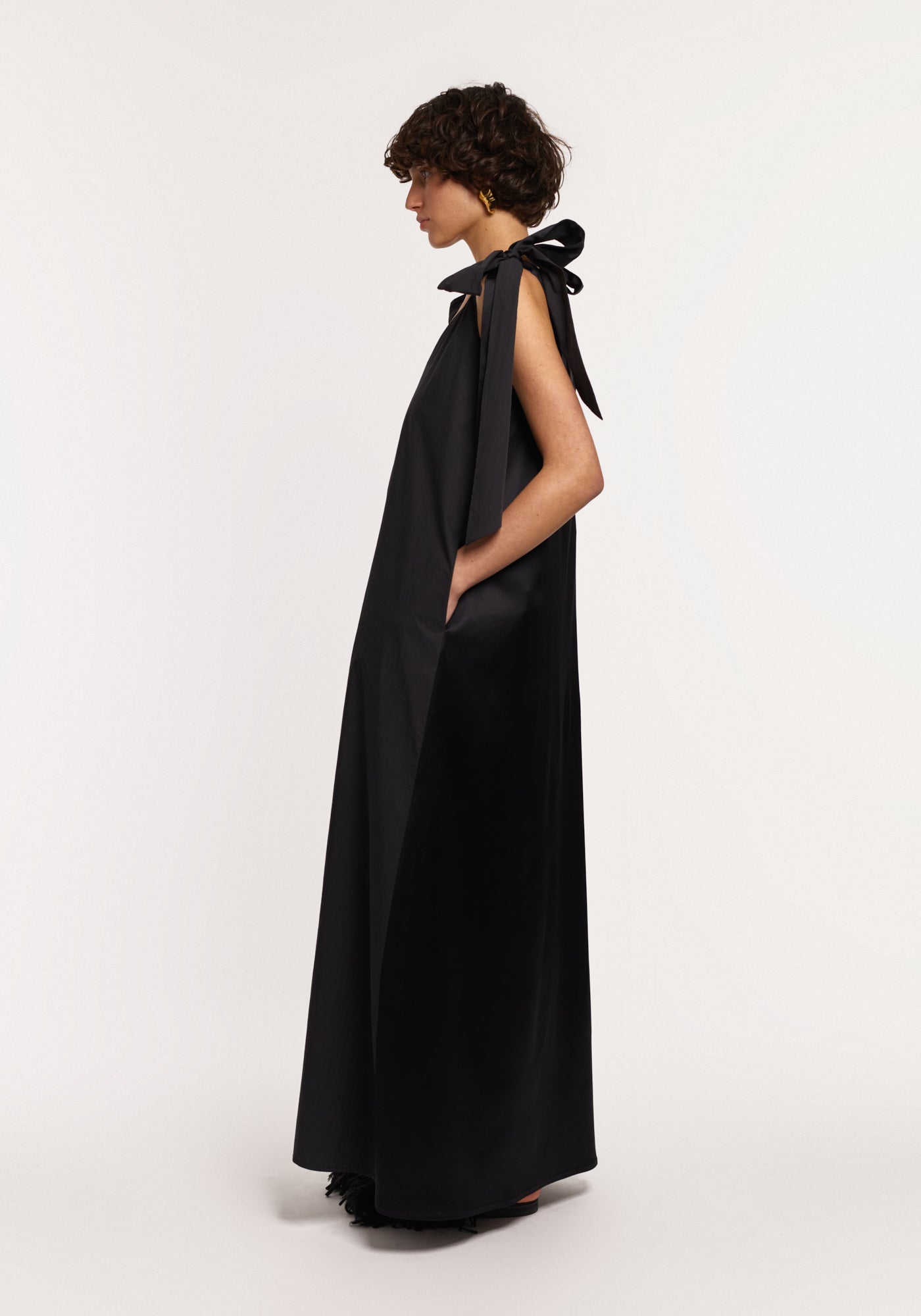 Twosides black maxi dress