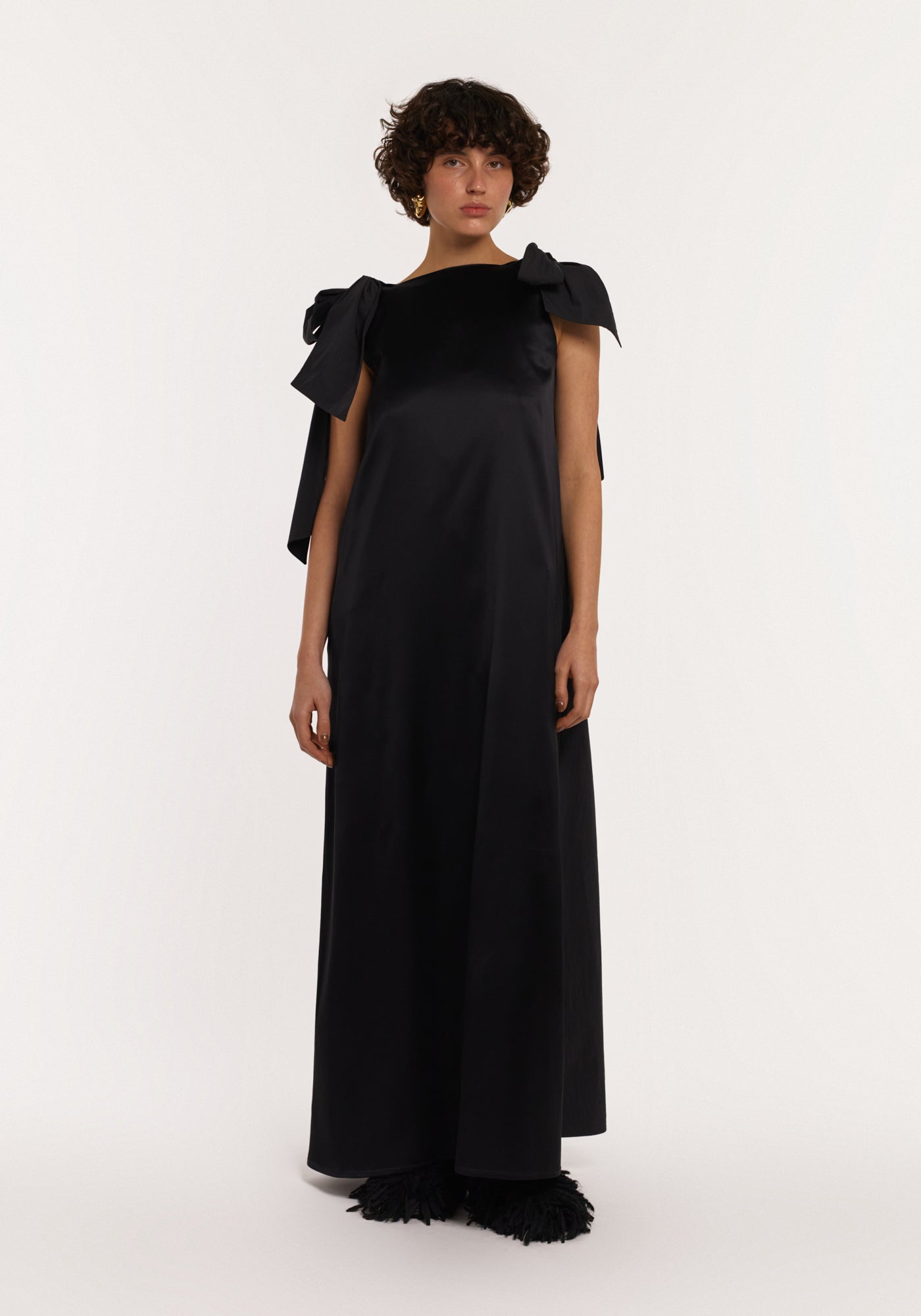 Twosides black maxi dress