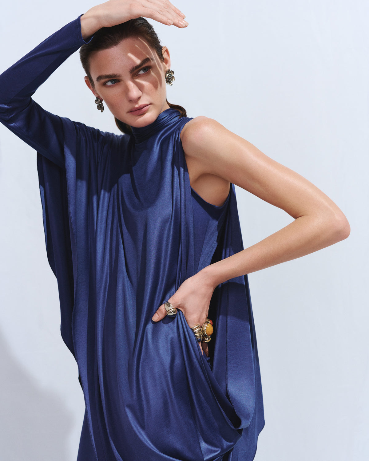 Cobalt jersey dress