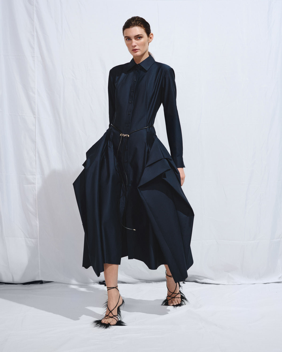 Dark-blue cotton dress-shirt