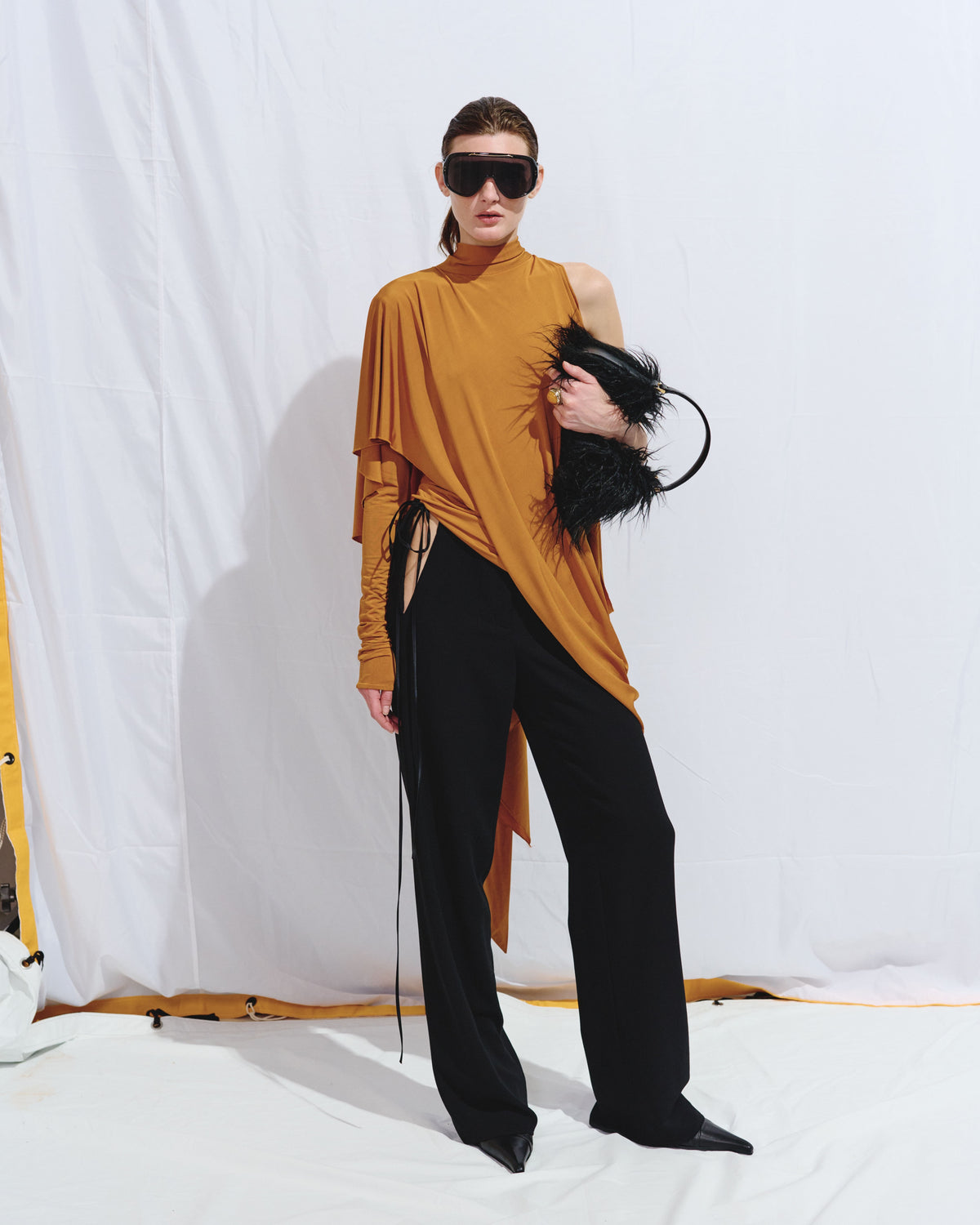 Asymmetrical top with drape
