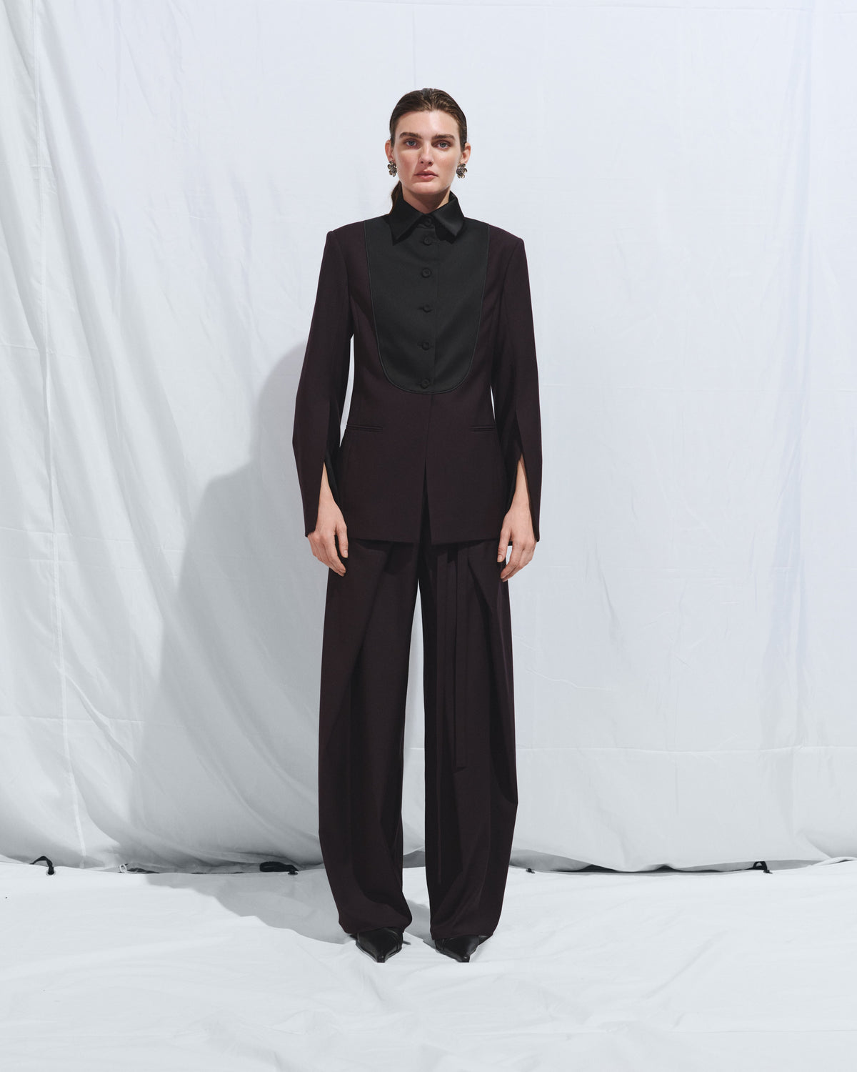 Aubergine  jacket with shirtfront
