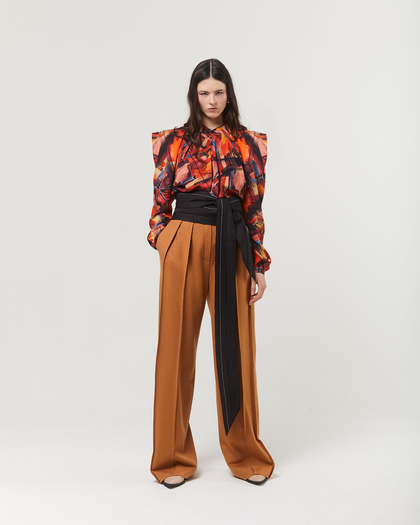 Wool ochre pants