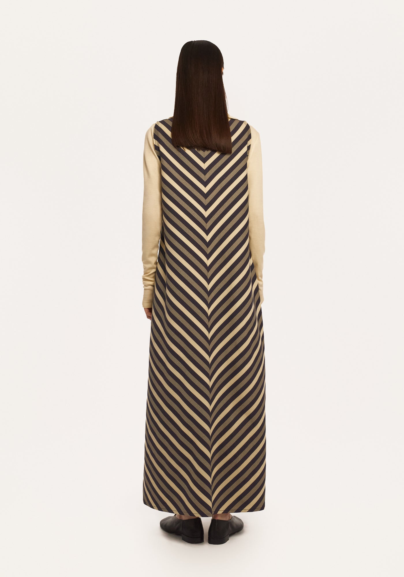 Striped jeans jumper-dress