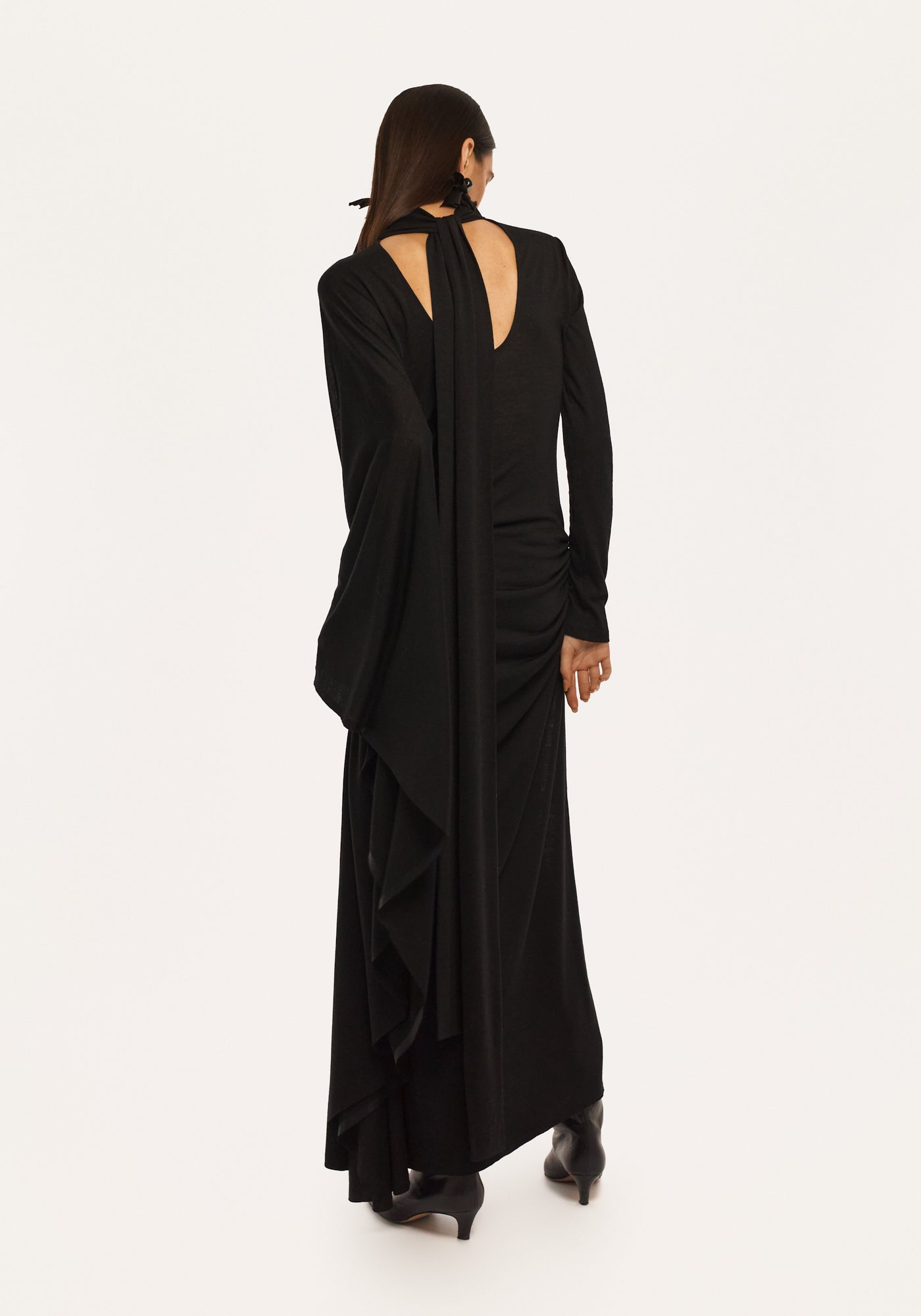 Knitted dress with scarf