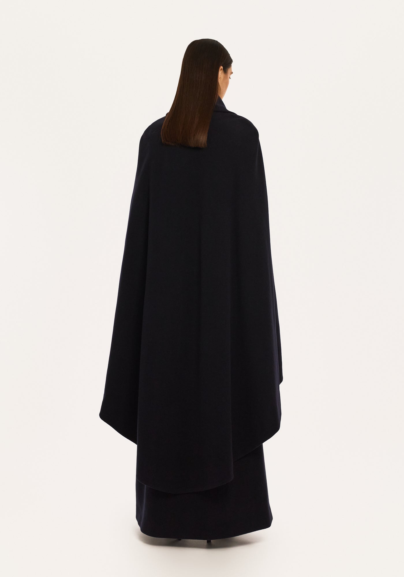 Dark blue wool coat with cape