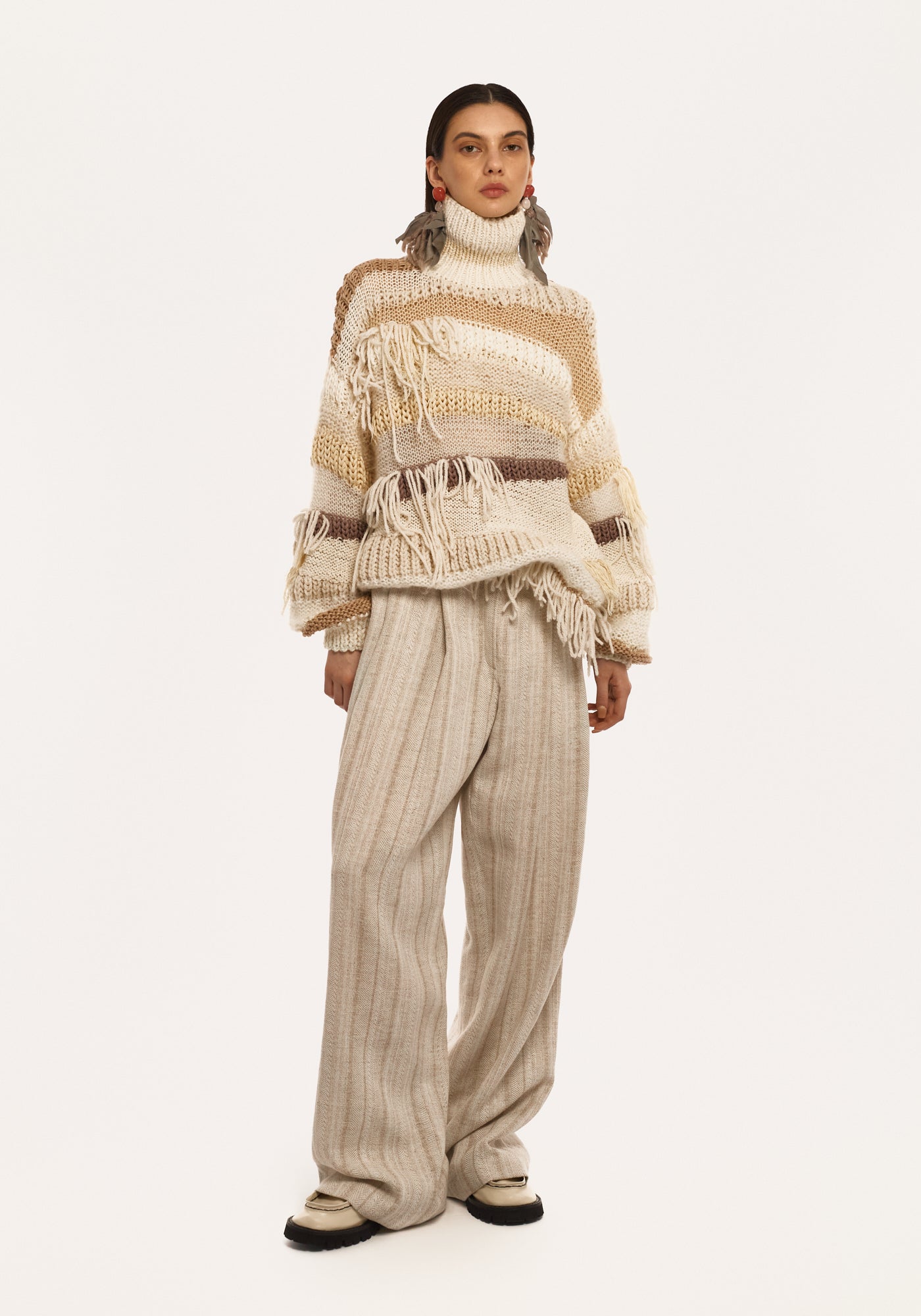 Creamy handmade sweater