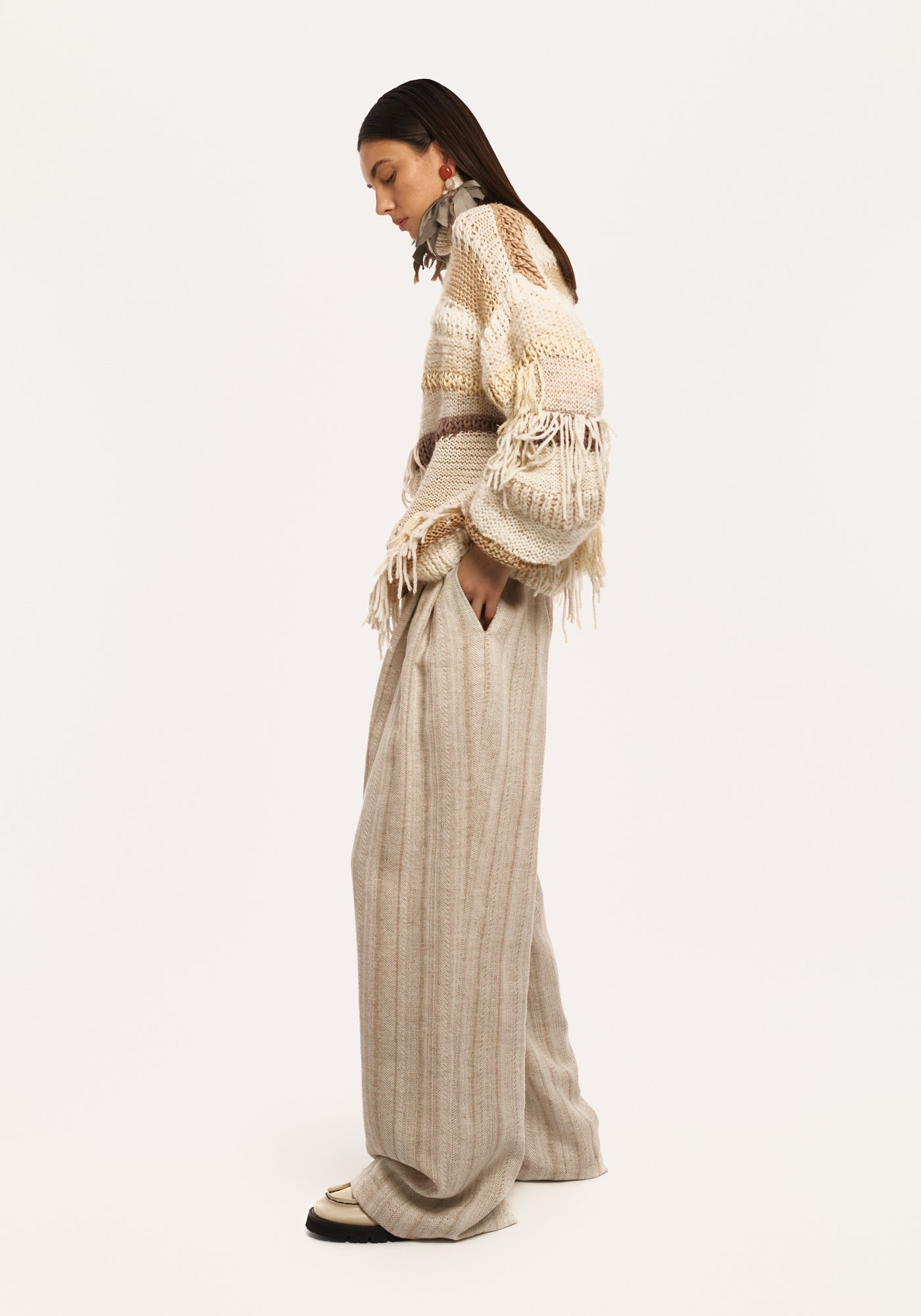 Creamy handmade sweater
