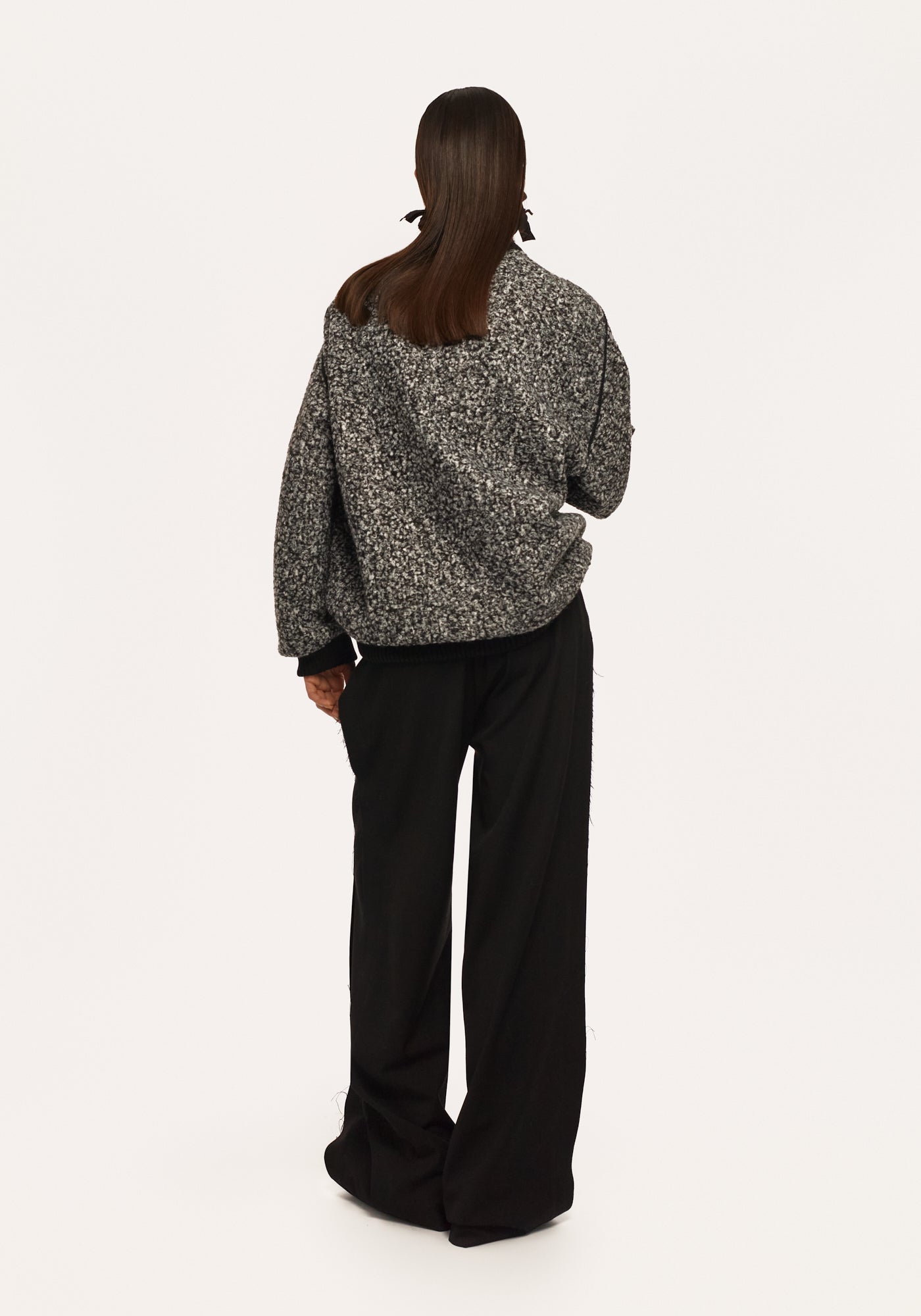 Grey faux fur sweatshirt