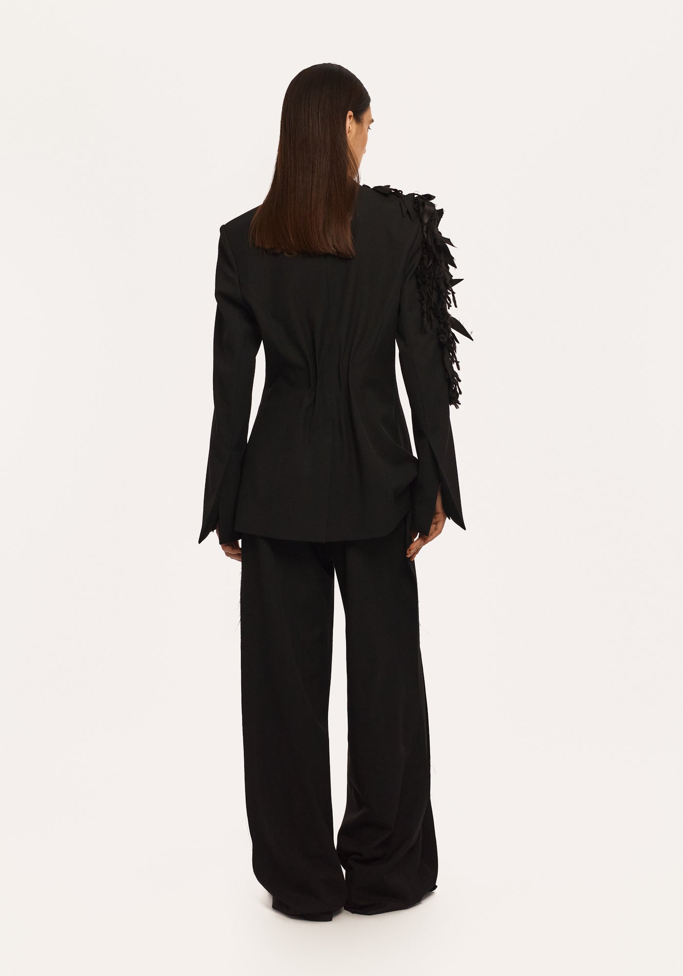 Black jacket with craft embroidery