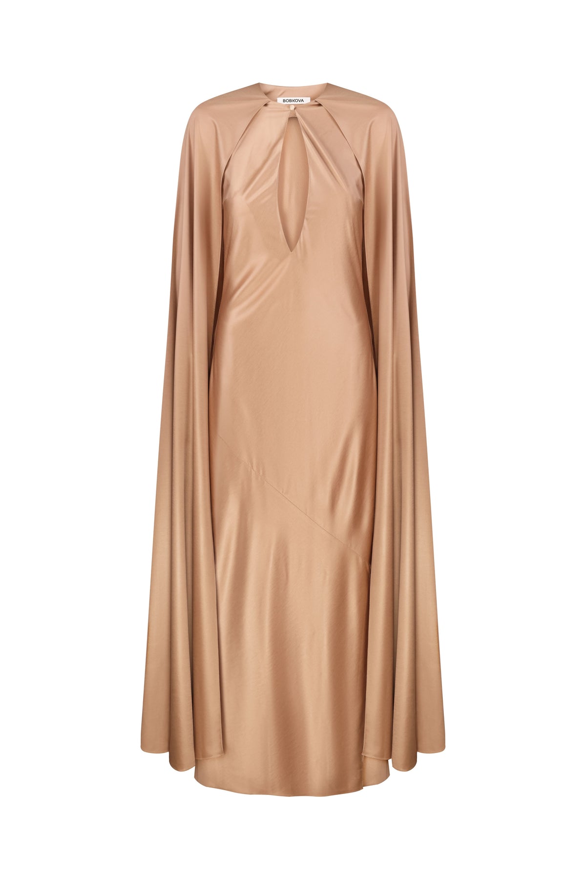 Beige jersey dress-cape