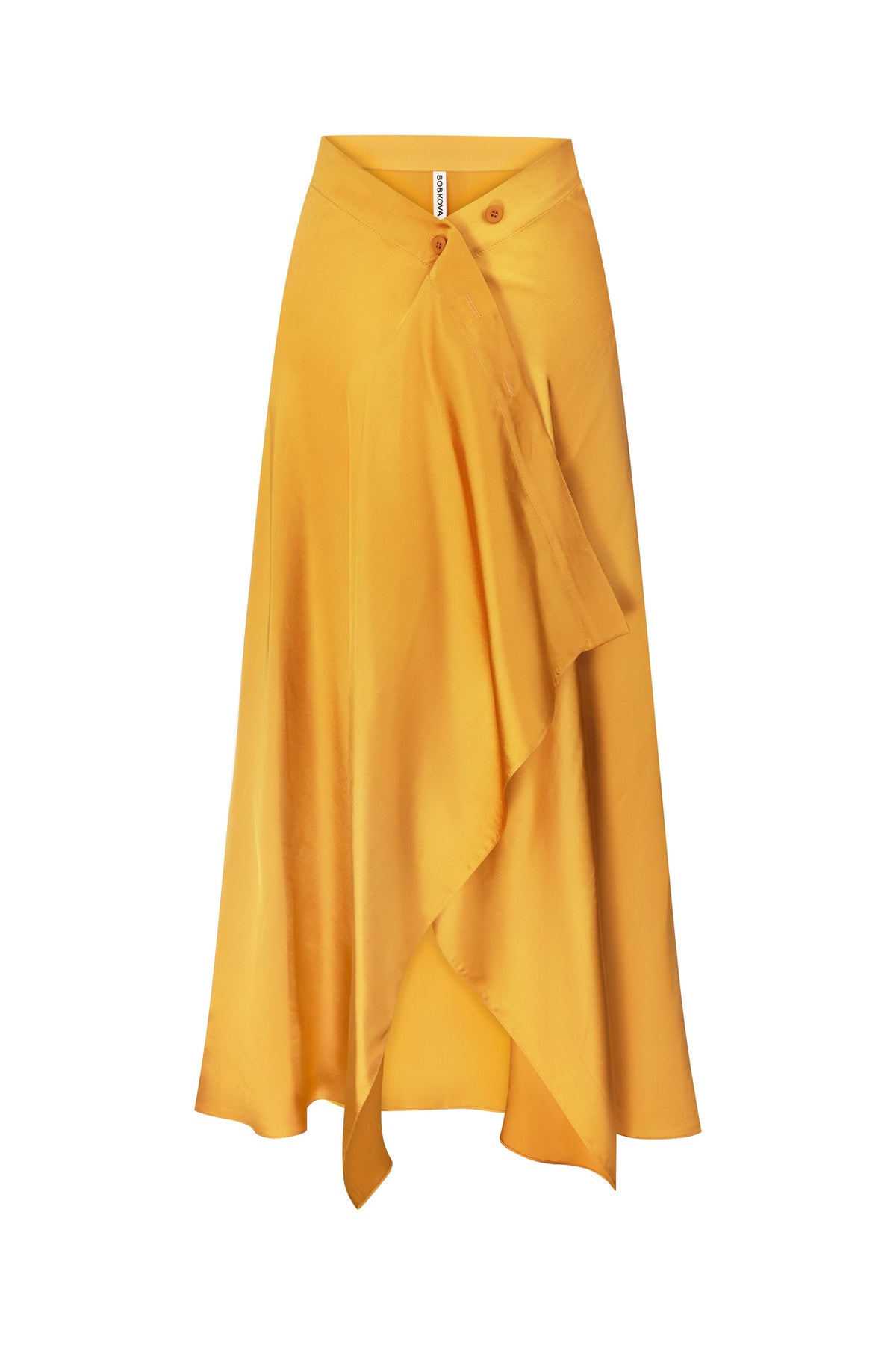 Yellow silk two-piece blouse