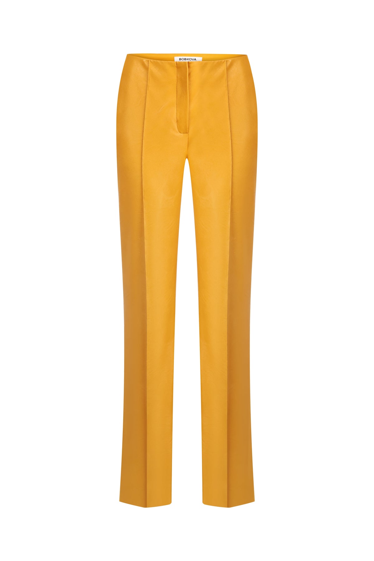 Yellow eco-leather pants