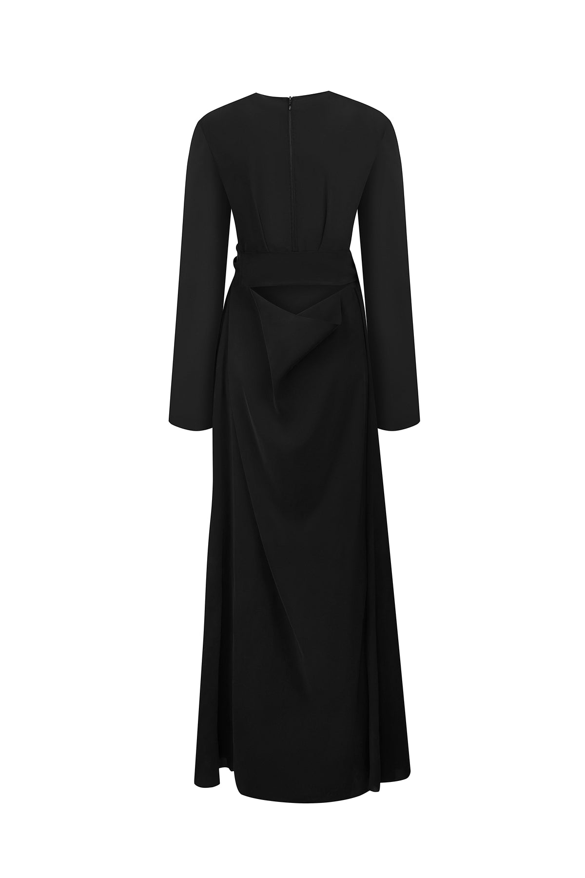 Black dress with drapery