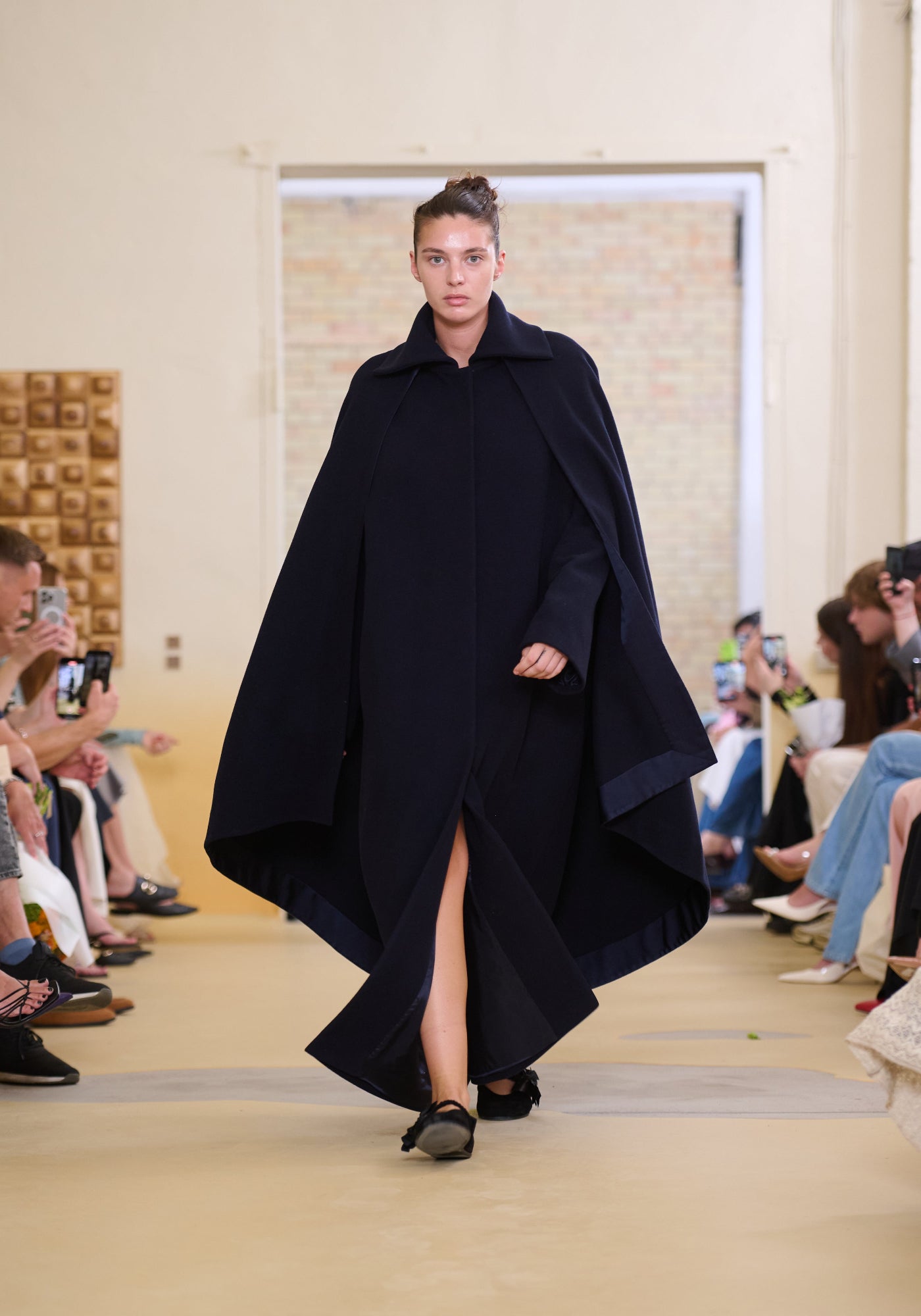 Dark blue wool coat with cape