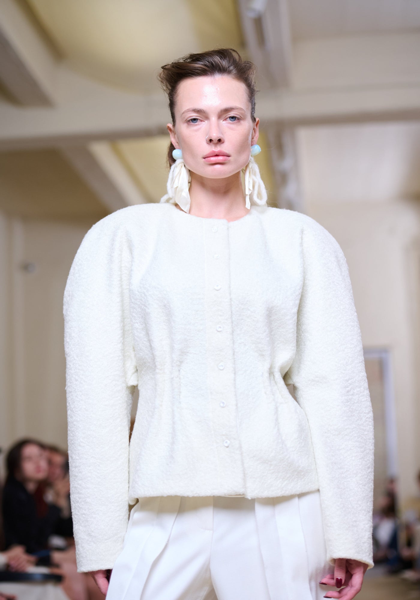 White knitted jacket