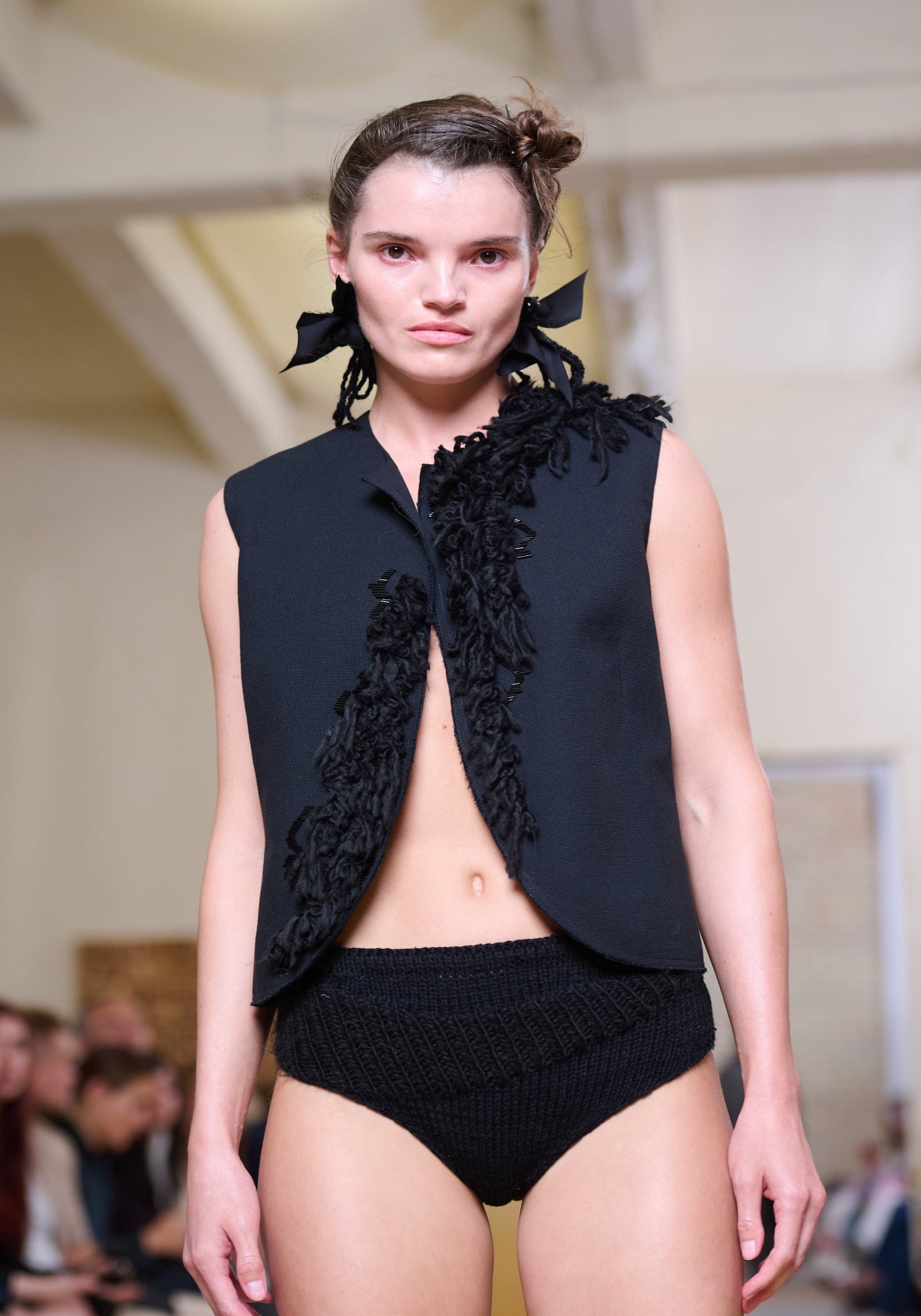 Black vest with embroidery