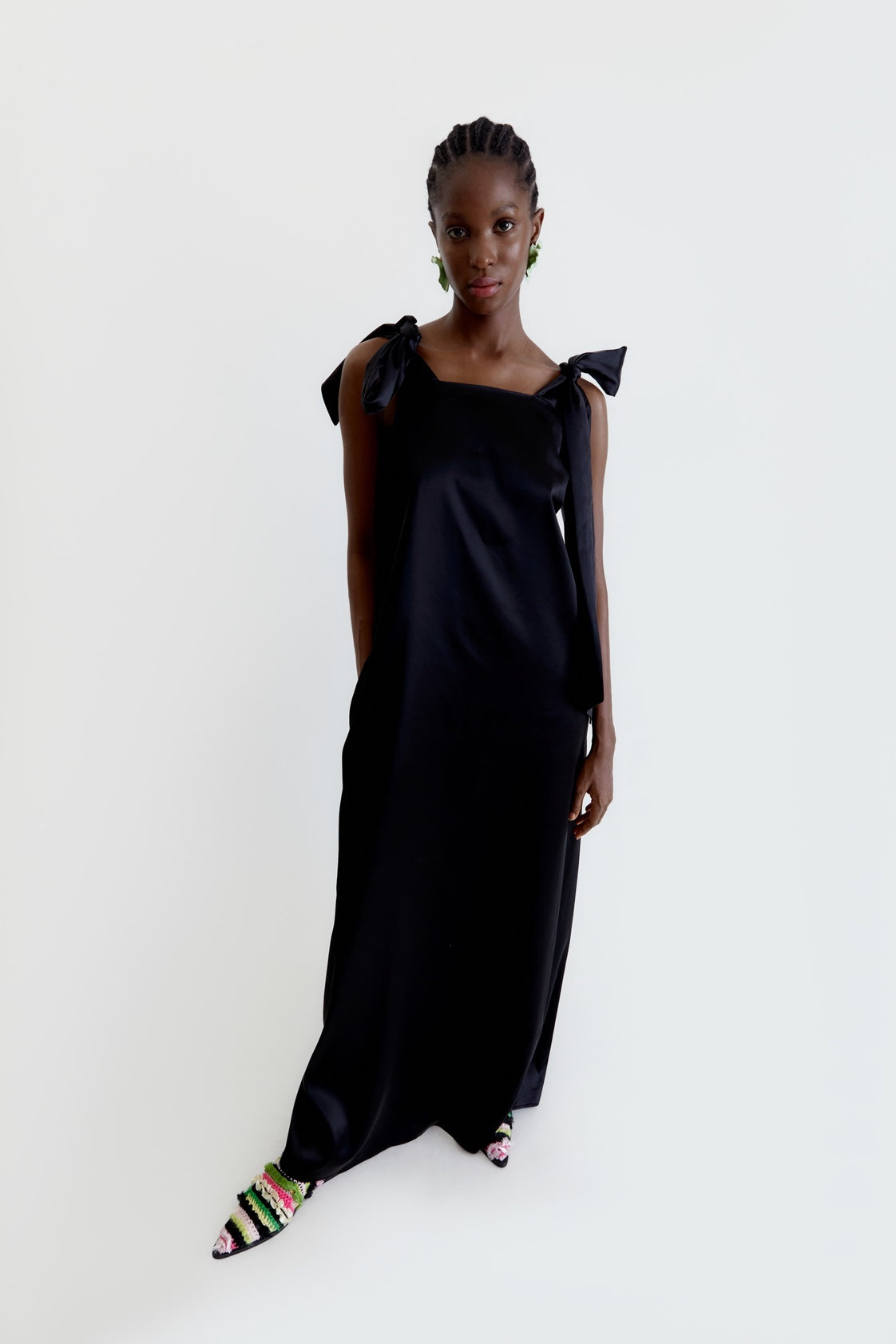 Twosides black maxi dress