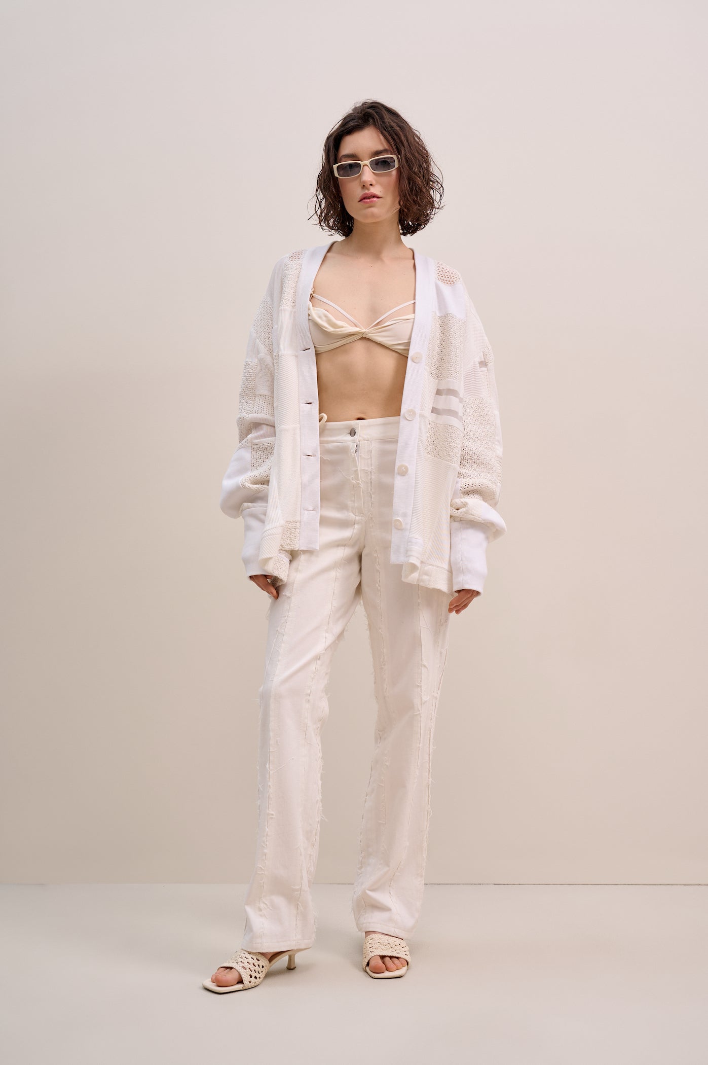White patchwork cardigan