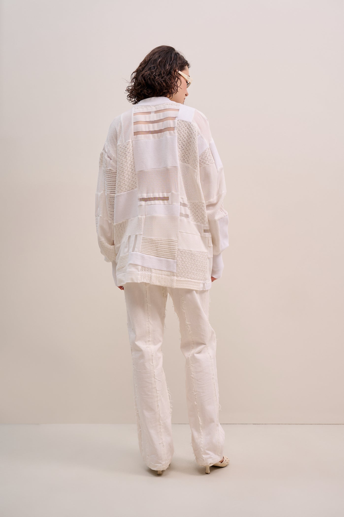White patchwork cardigan