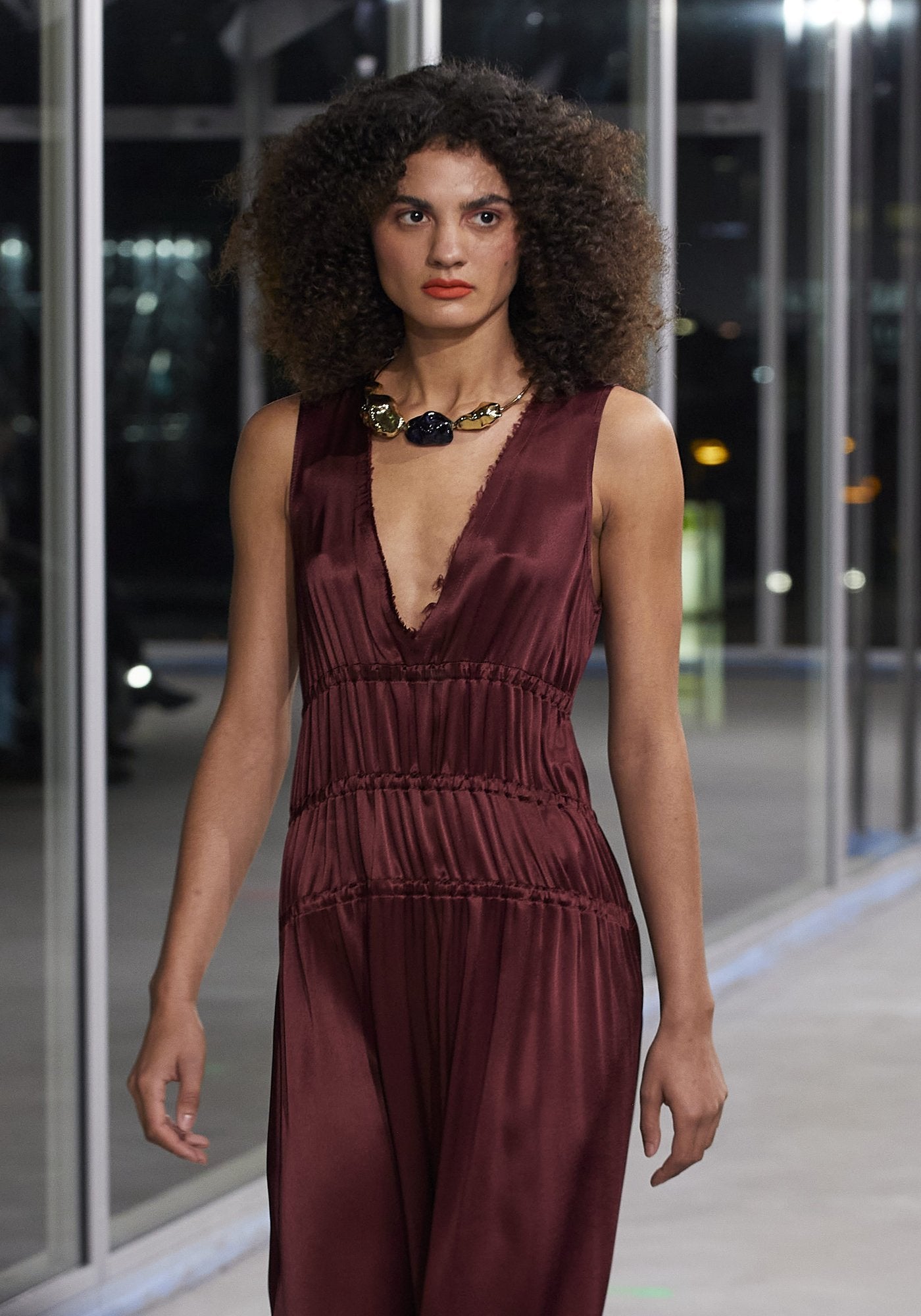 Silk Bordeaux dress