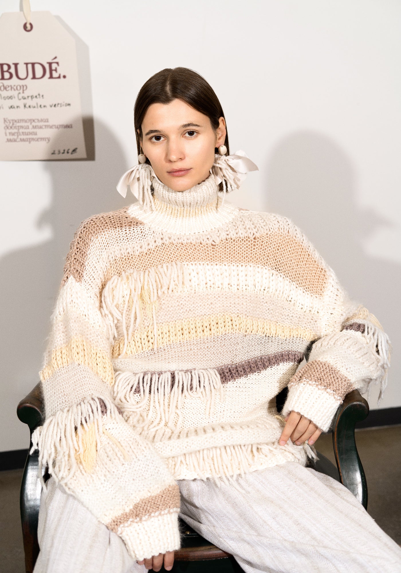 Creamy handmade sweater