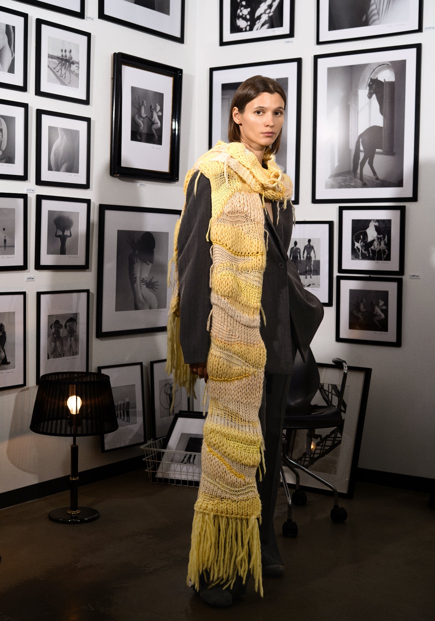 Yellow handmade scarf