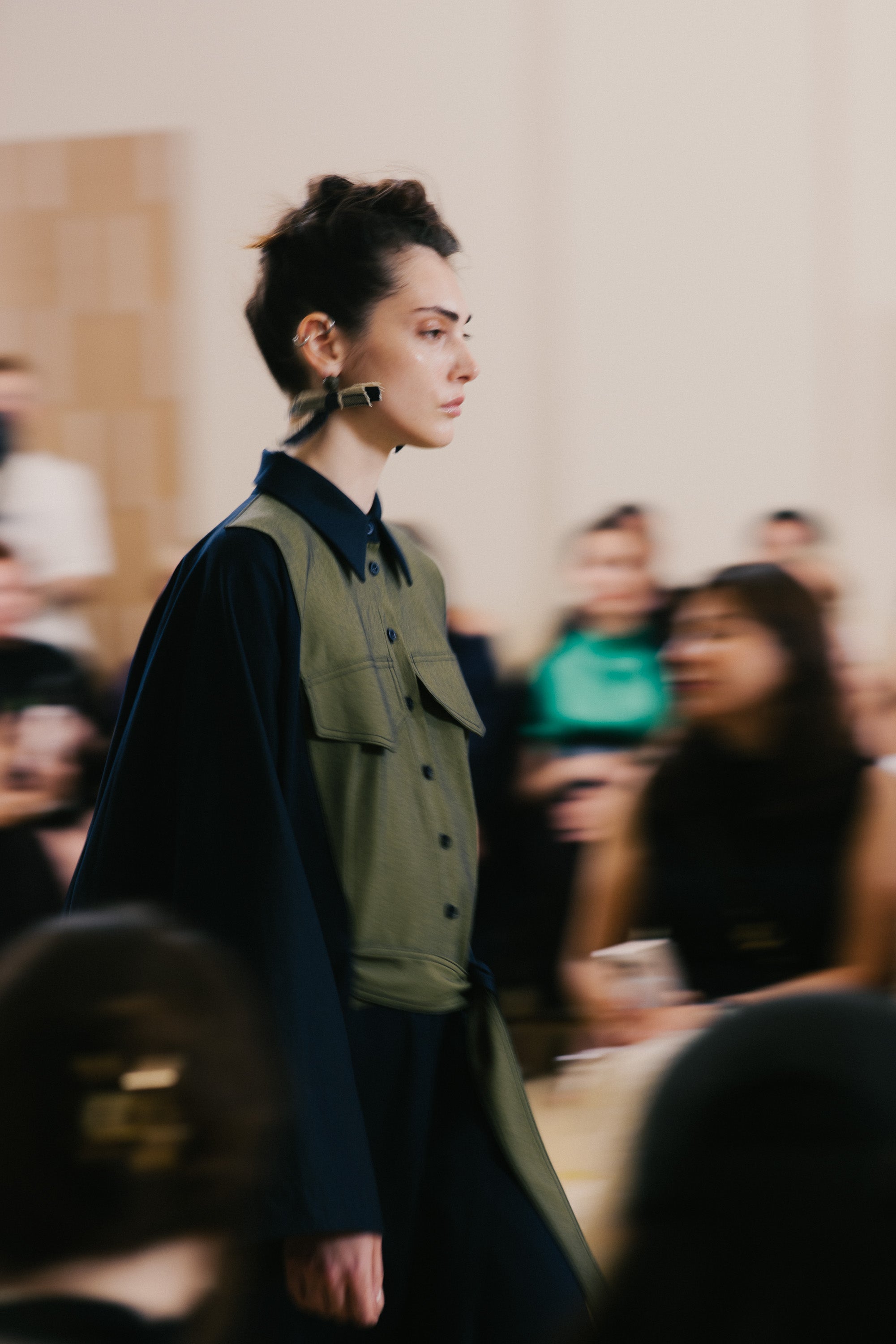 Grey-green earrings with pyrite