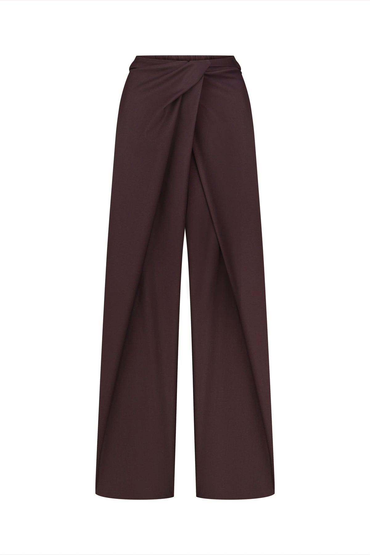 Aubergine trousers with draped detail