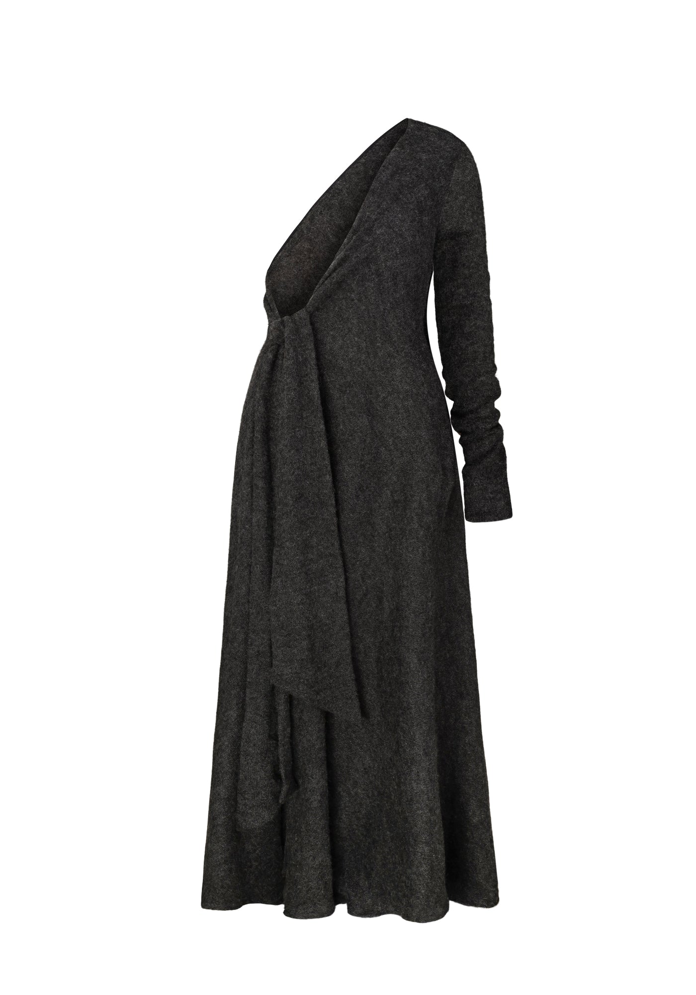 Knitted set – dress and long jumper in dark mohair