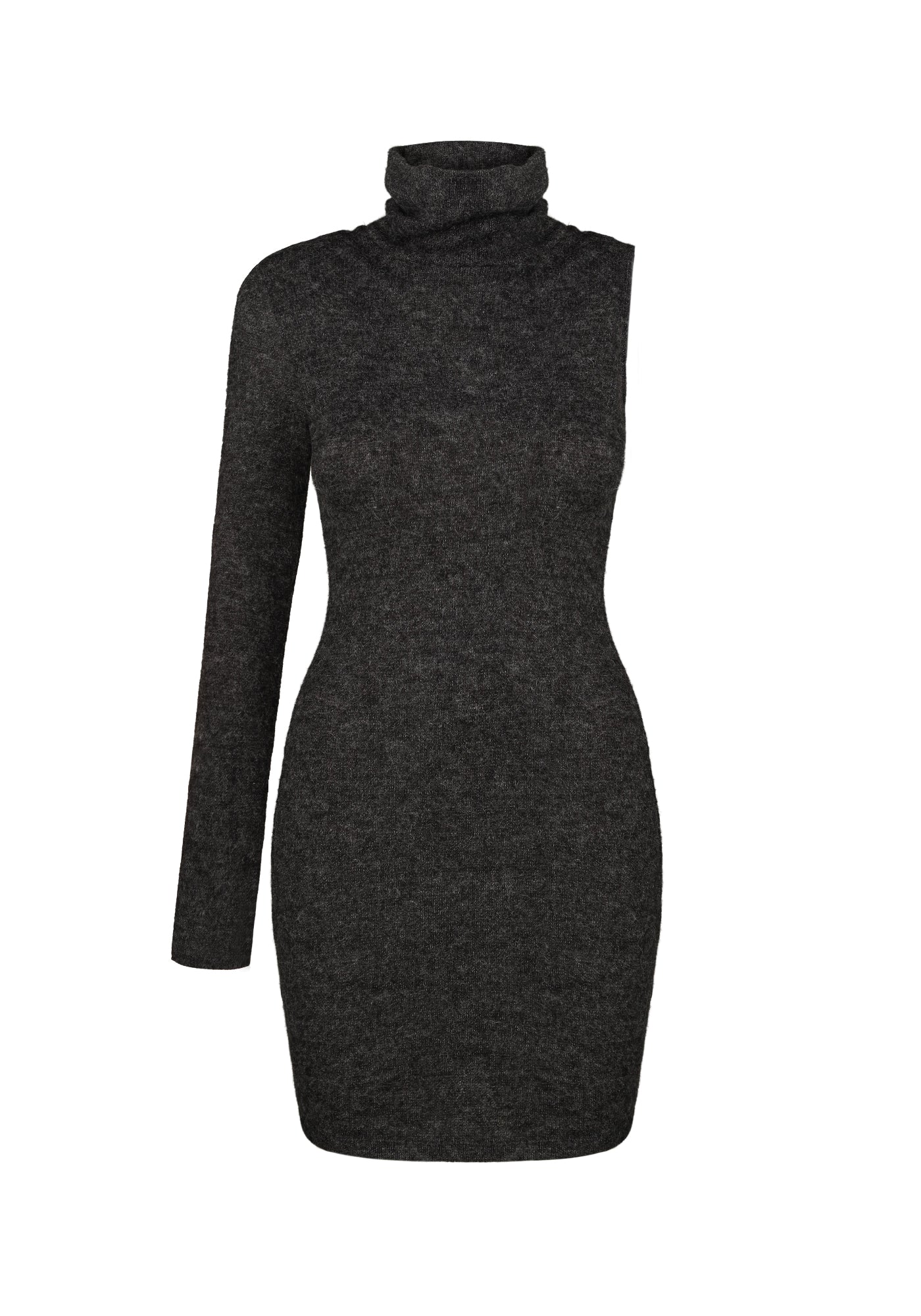 Knitted set – dress and long jumper in dark mohair