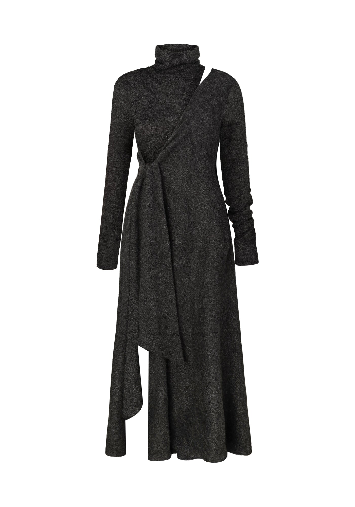 Knitted set – dress and long jumper in dark mohair