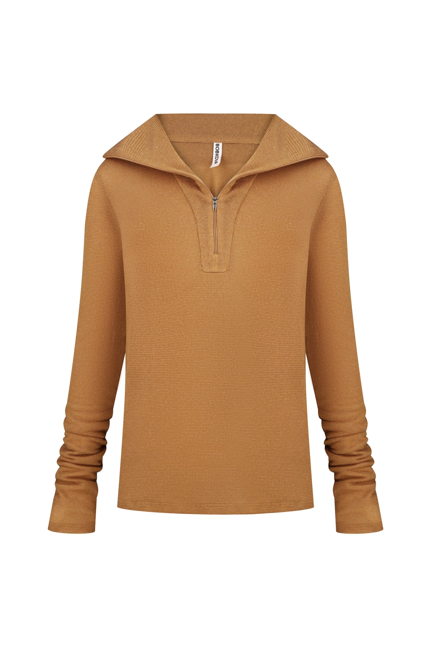 Ocher jumper on zipper