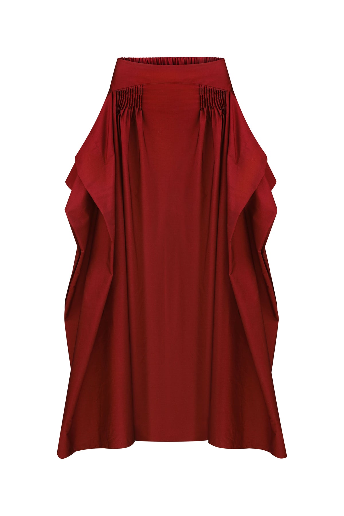 Burgundy skirt with drapery