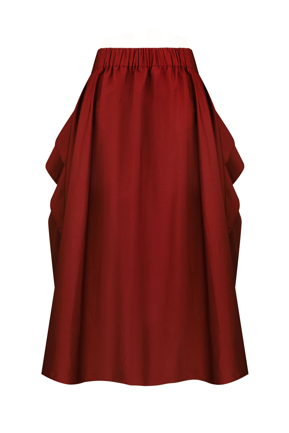 Burgundy skirt with drapery