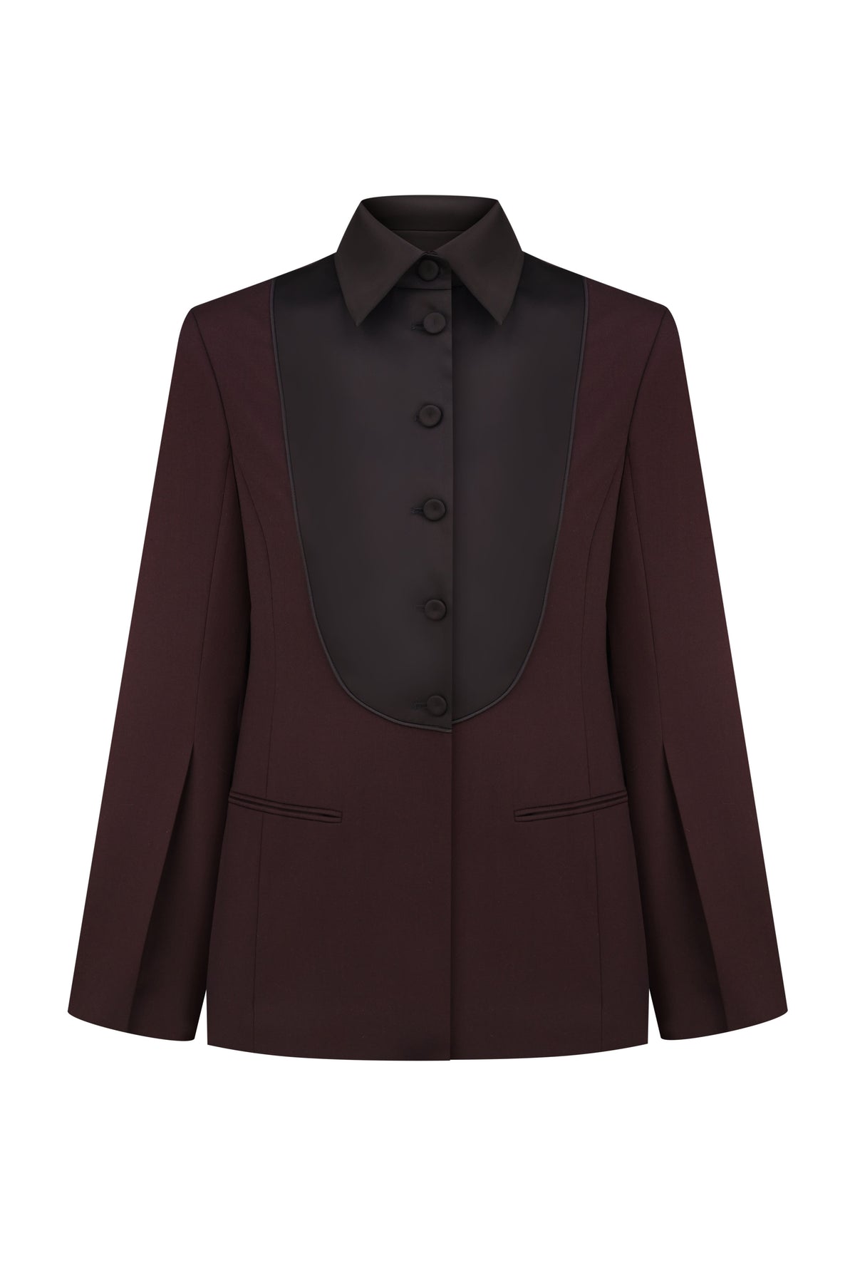Aubergine  jacket with shirtfront