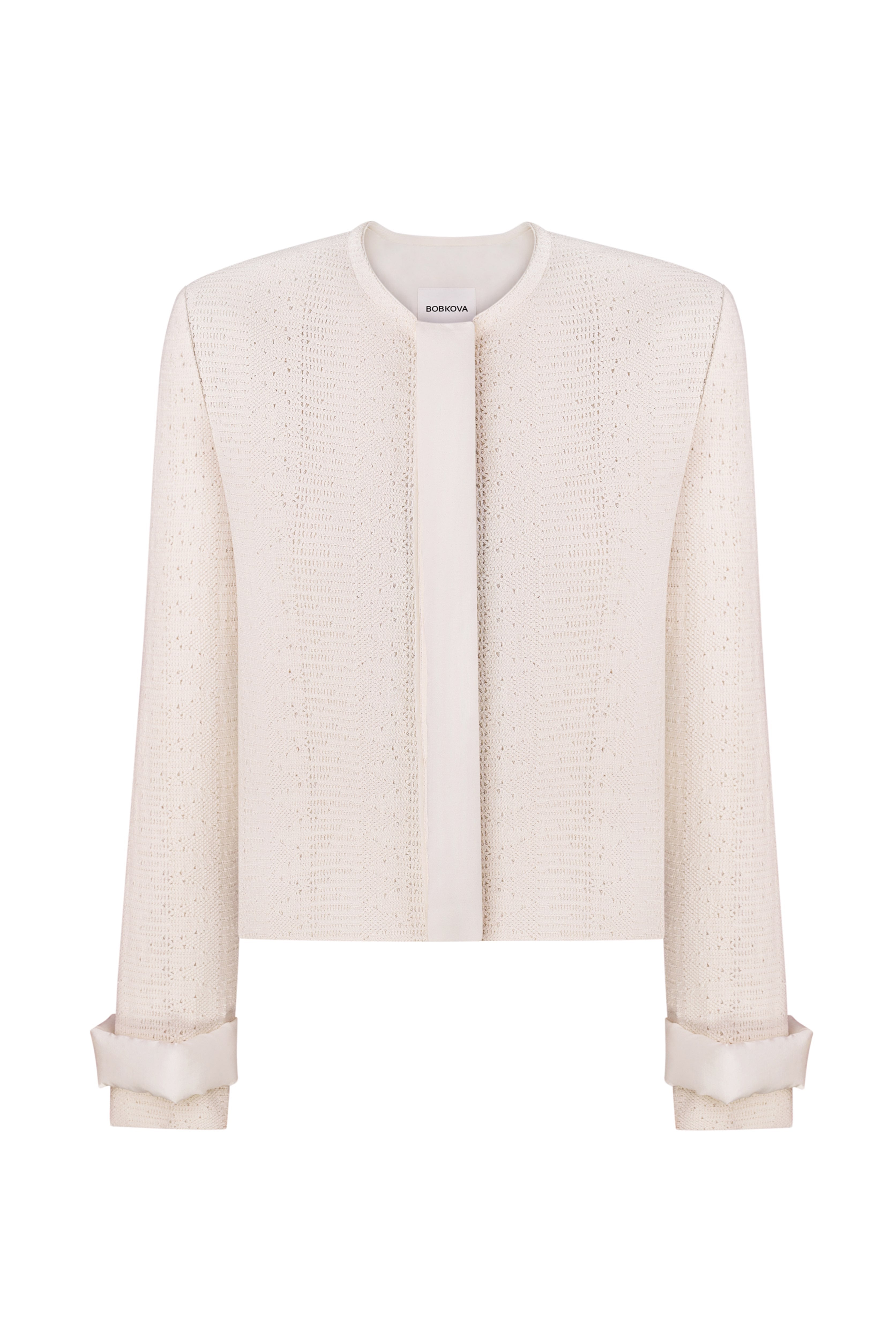 Creamy knitted jacket