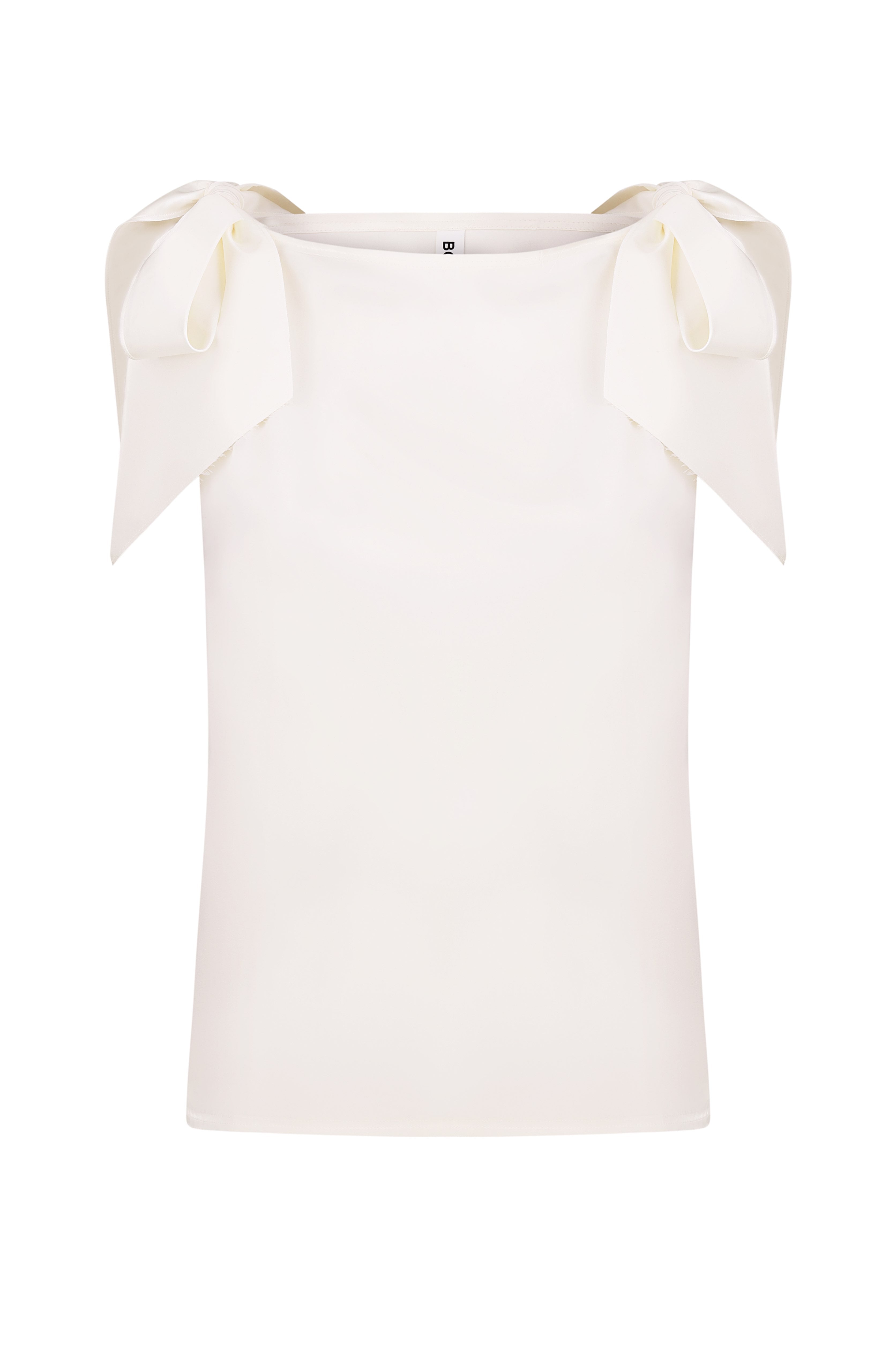 Creamy silk top with bows