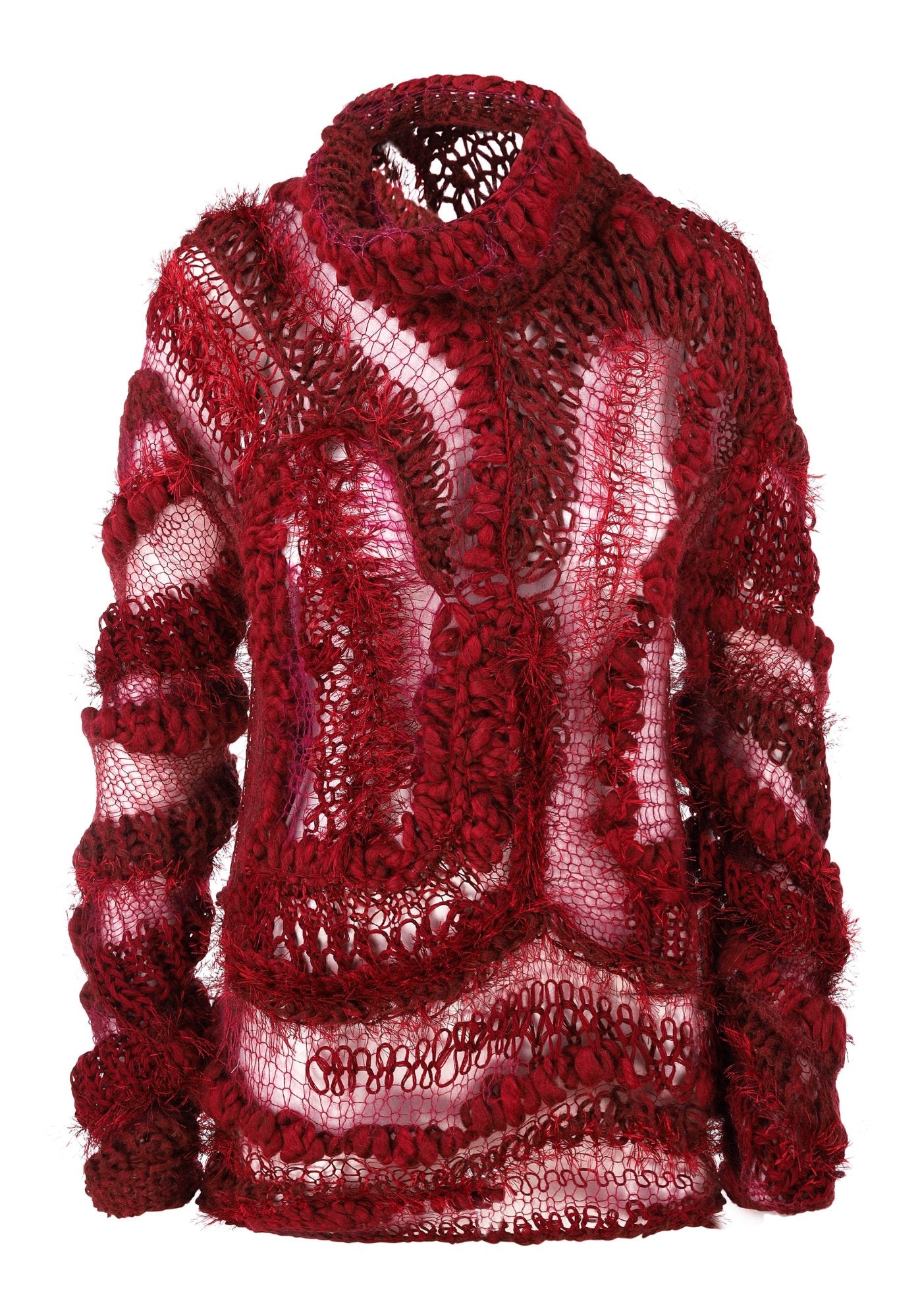 Handcrafted knitted Bordeaux sweater