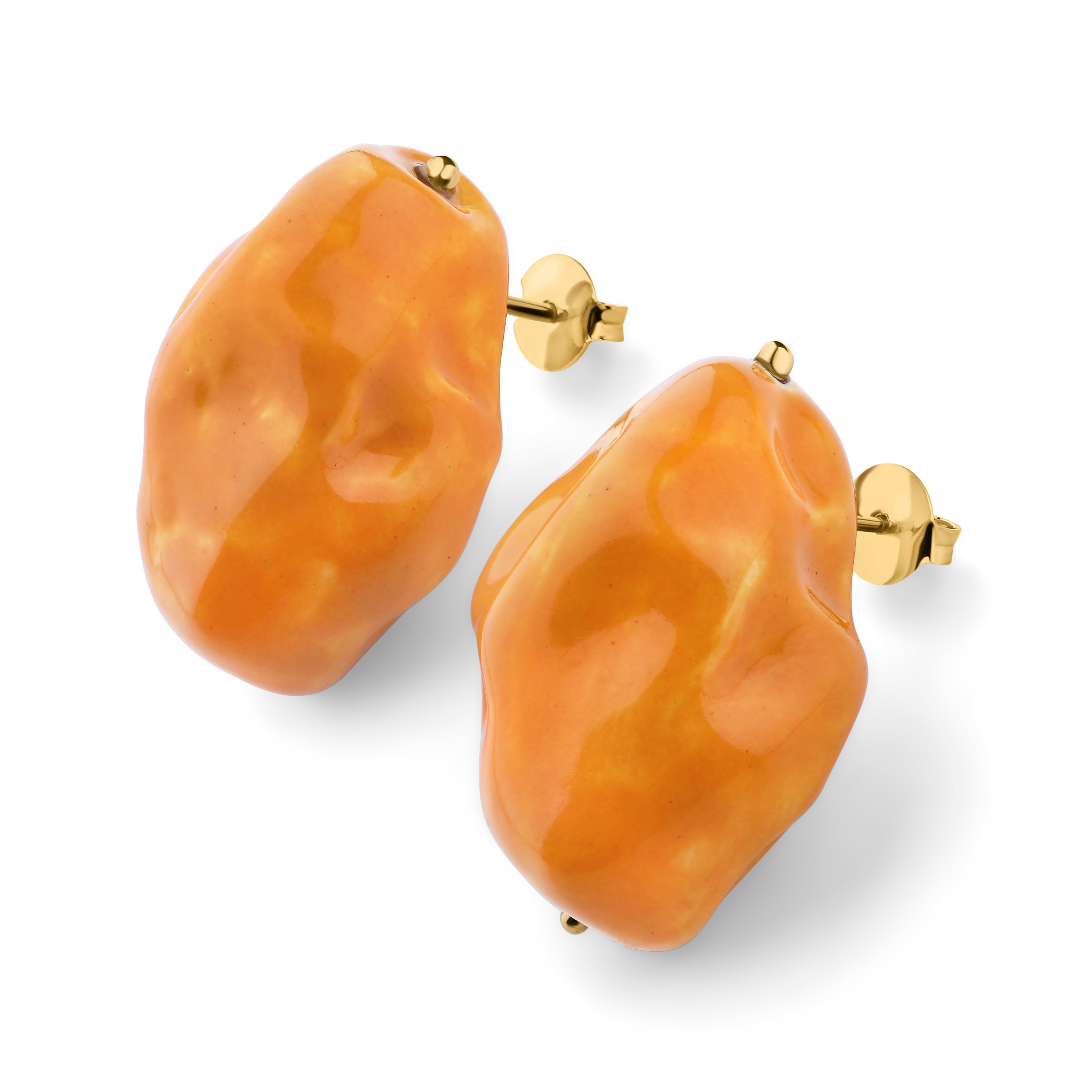 Ceramic earrings orange