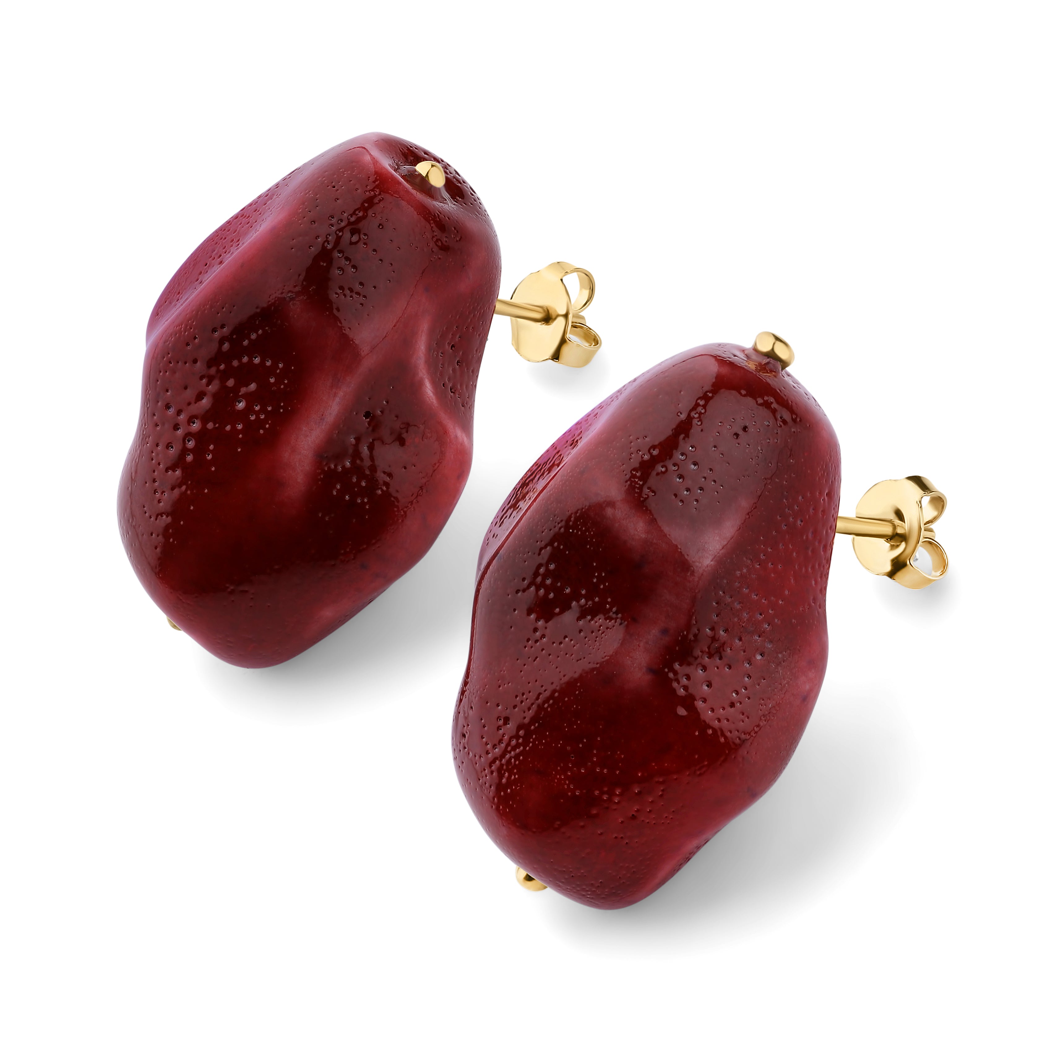 Ceramic earrings bordeaux