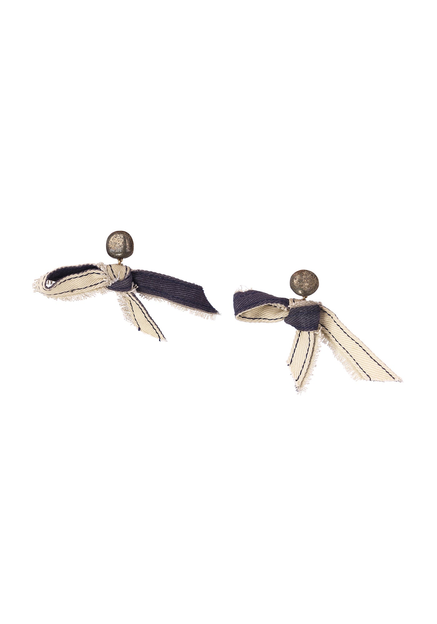 Grey-green earrings with pyrite