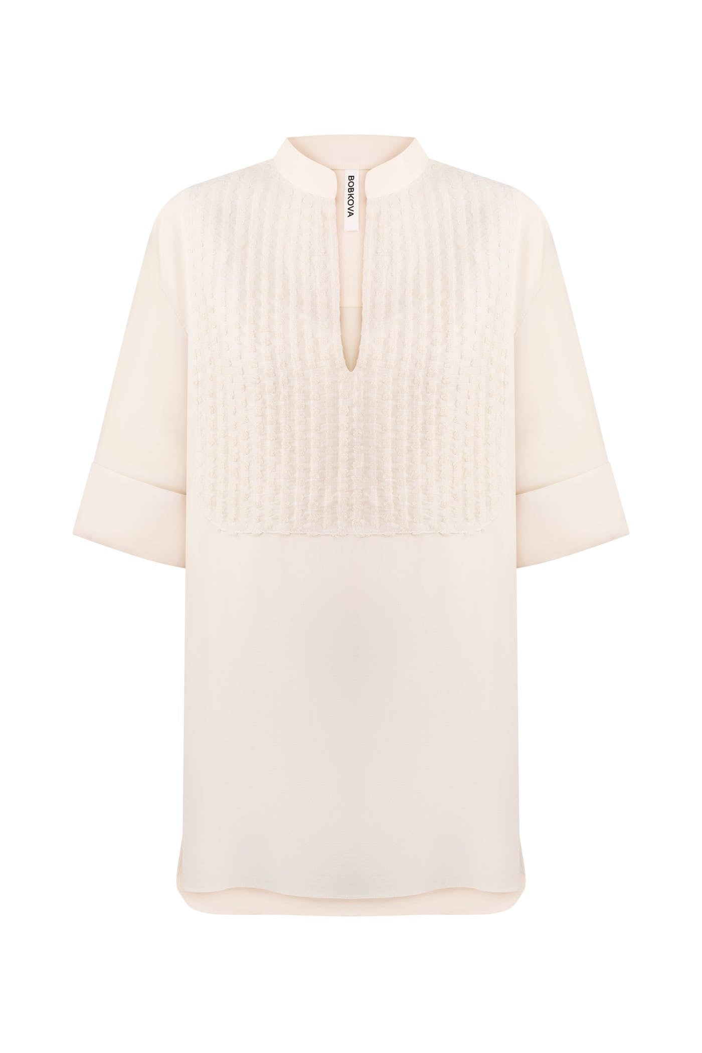 Silk shirt with bib front